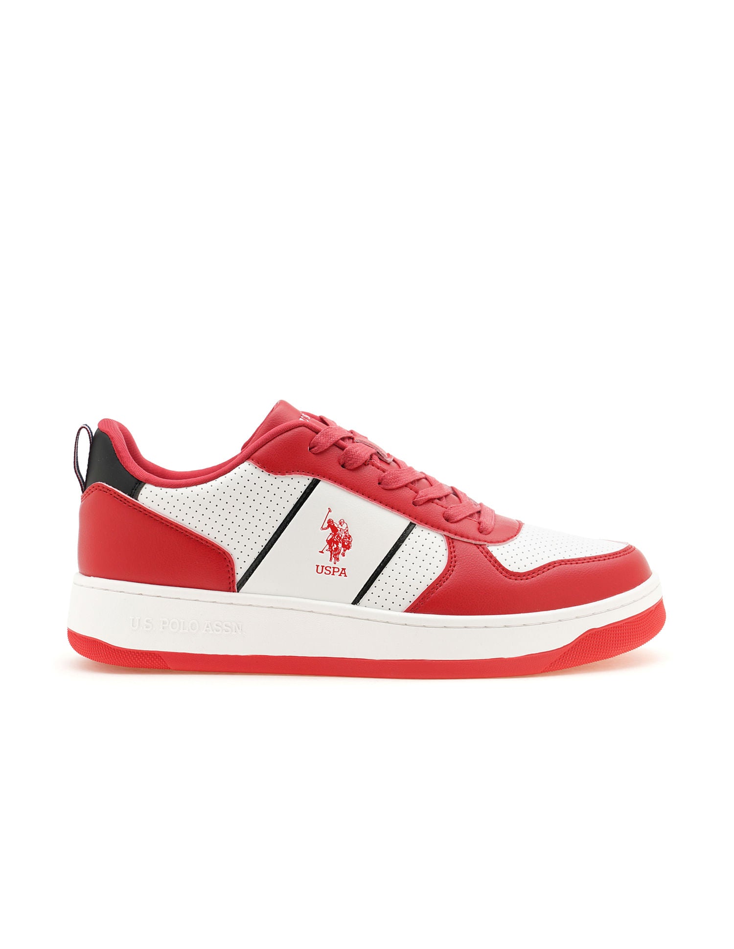 Men Reggie Red Retro Court Sneakers Red - U.S. POLO ASSN. | Large