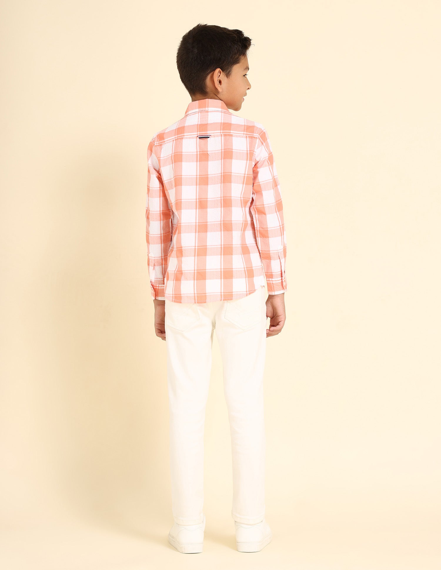 Boys Check Seersucker Shirt Orange - U.S. POLO ASSN. | Large