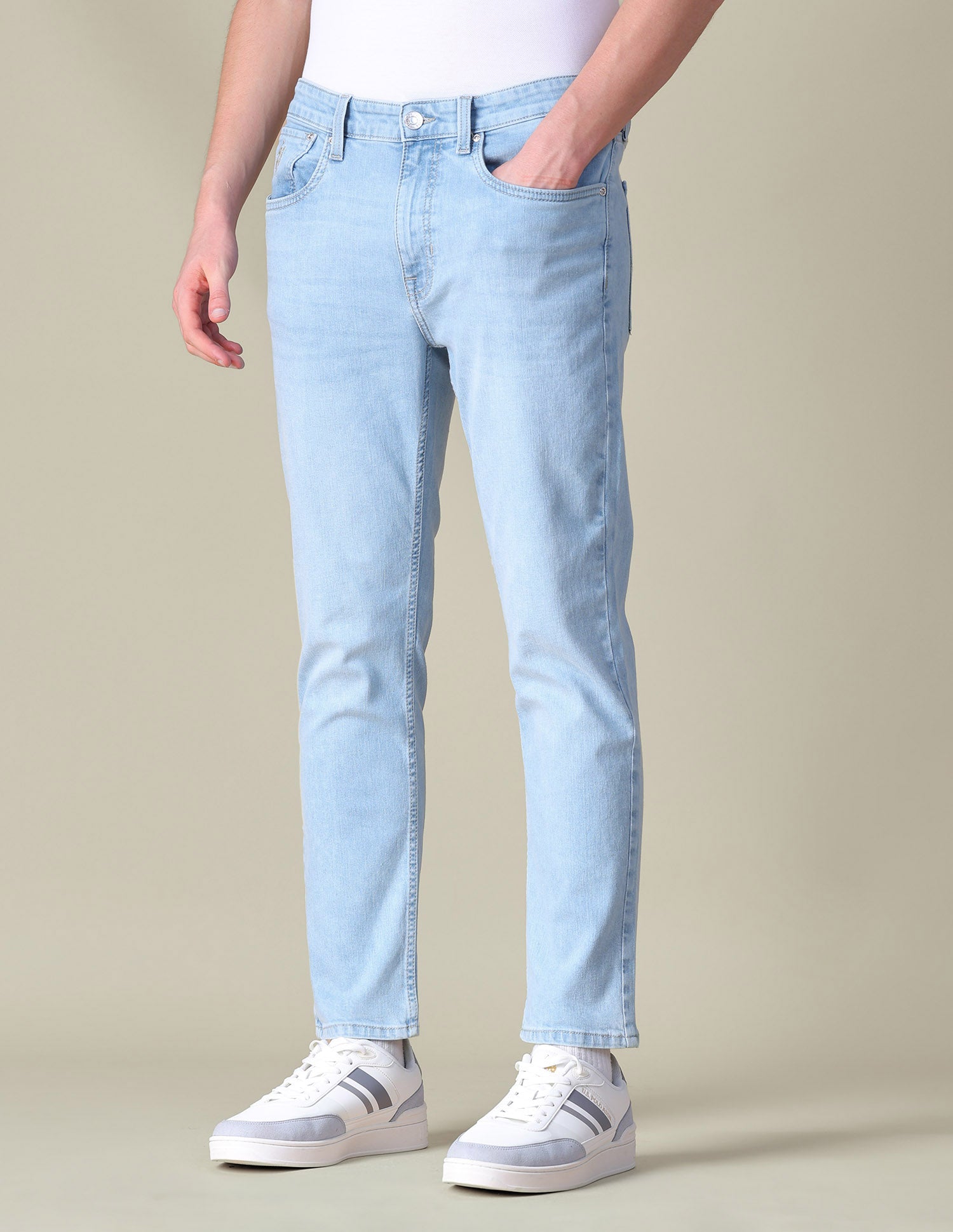 Comfort Cropped Fit Blue Jeans Light Indigo - U.S. POLO ASSN. | Large