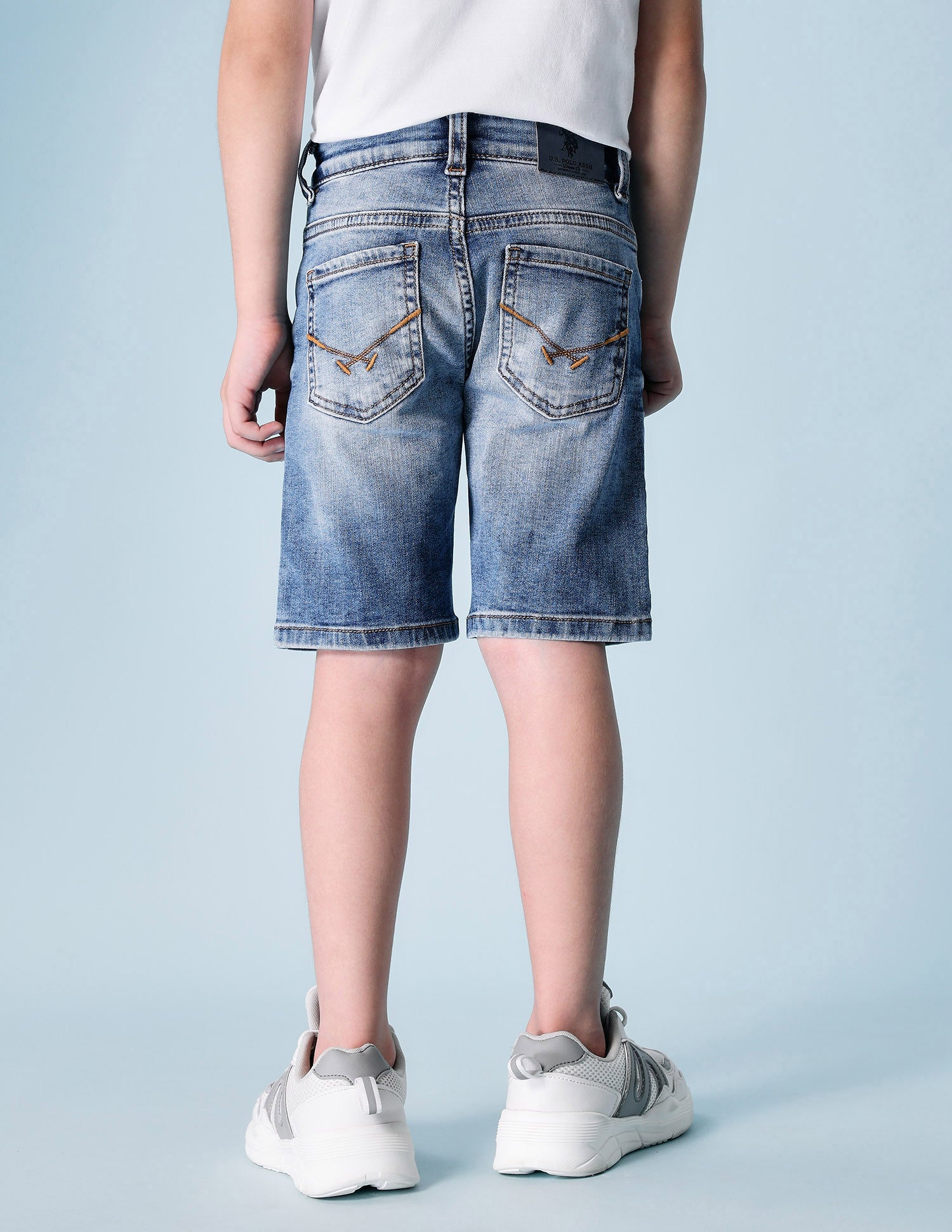 Boys Mid Rise Denim Shorts Light Indigo - U.S. POLO ASSN. | Large