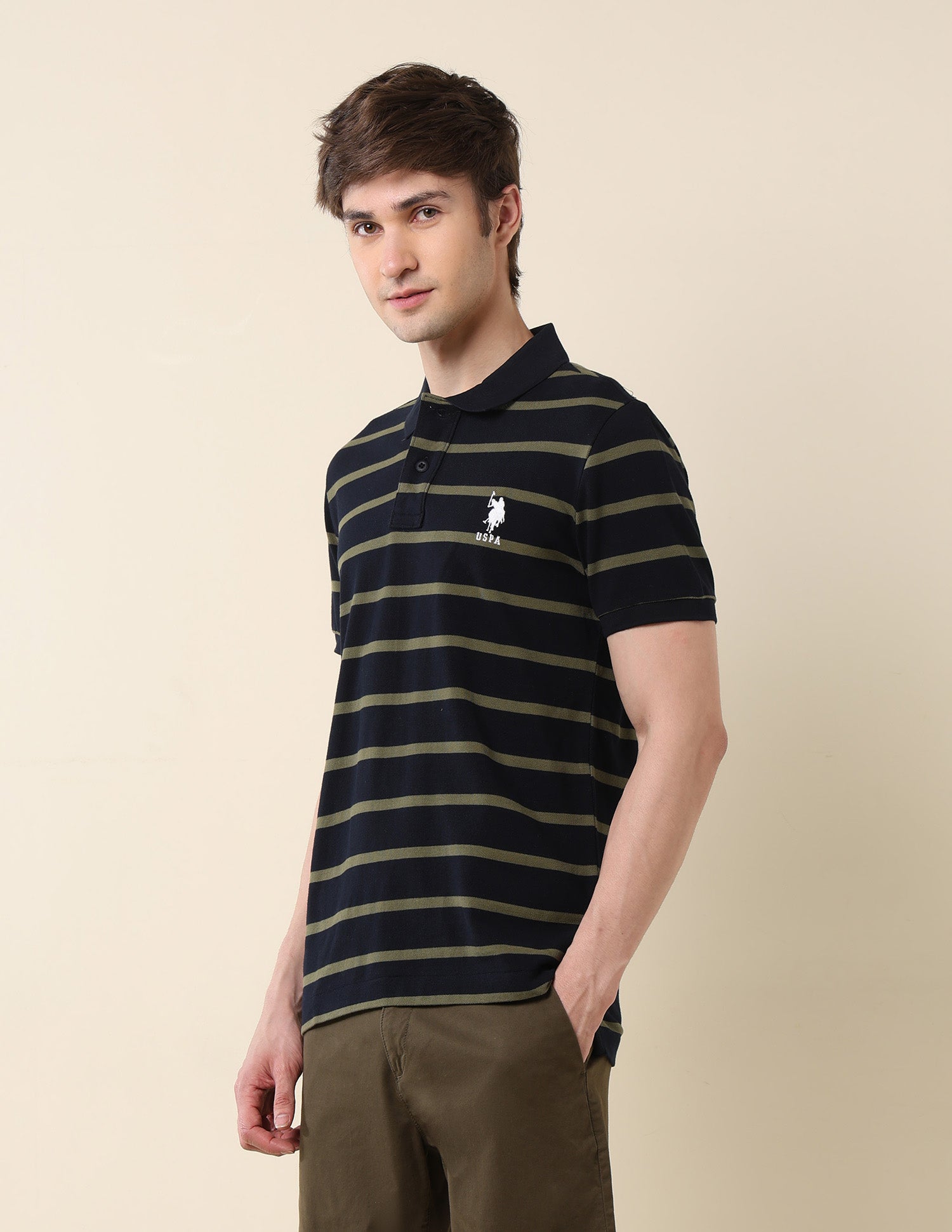Horizontal Striped Classic Polo Shirt Navy - U.S. POLO ASSN. | Large