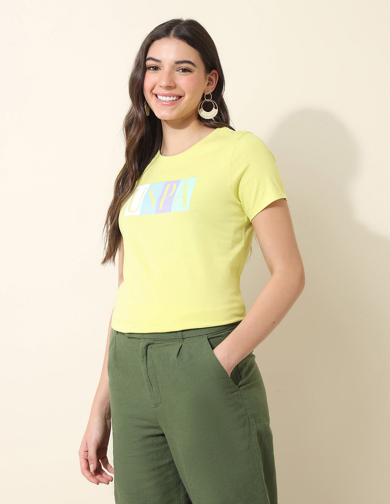 Regular Fit Brand Printed T-Shirt Yellow - U.S. Polo Assn. India | Large