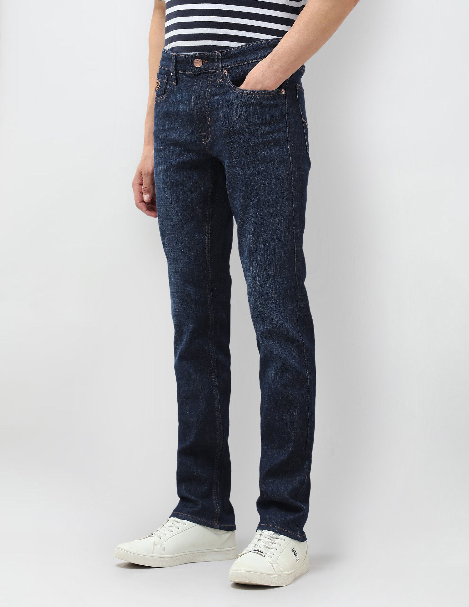 Regallo Skinny Fit Blue Jeans Dark Blue - U.S. Polo Assn. India | Large