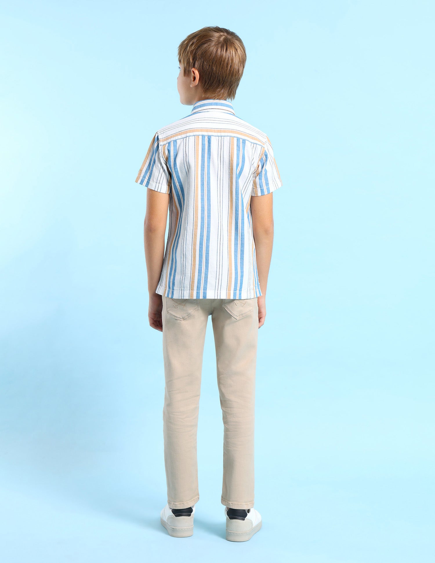 Boys Boxy Fit Dobby Shirt Blue - U.S. POLO ASSN. | Large