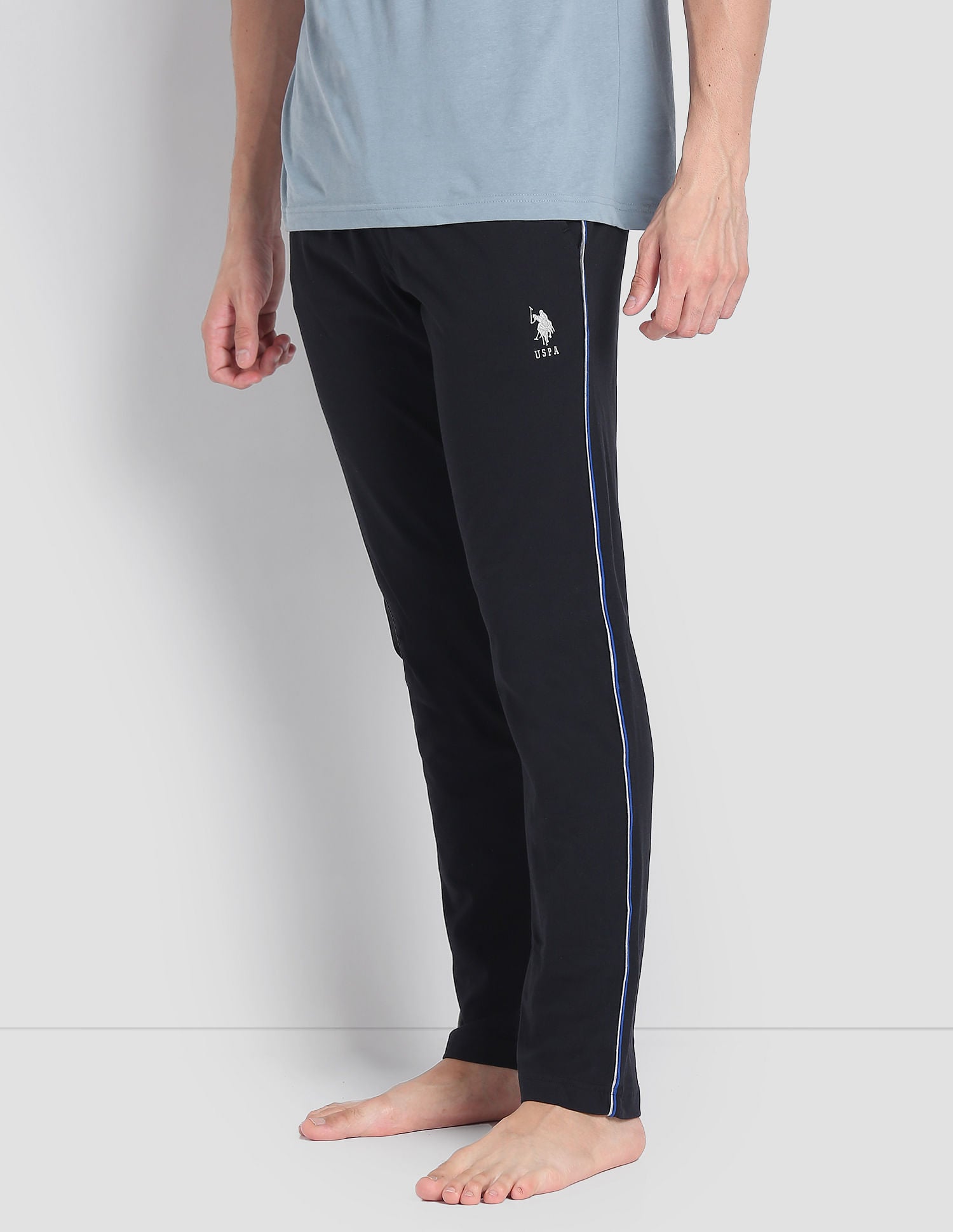 Men Solid LR001 Lounge Track Pants Black - U.S. POLO ASSN. | Large