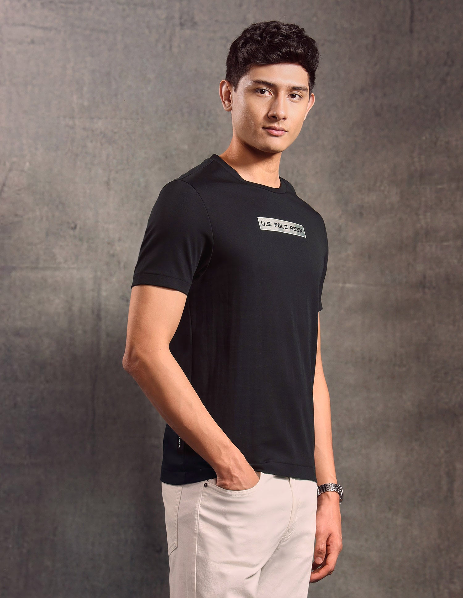 Solid Regular Fit T-shirt Black - U.S. POLO ASSN. | Large