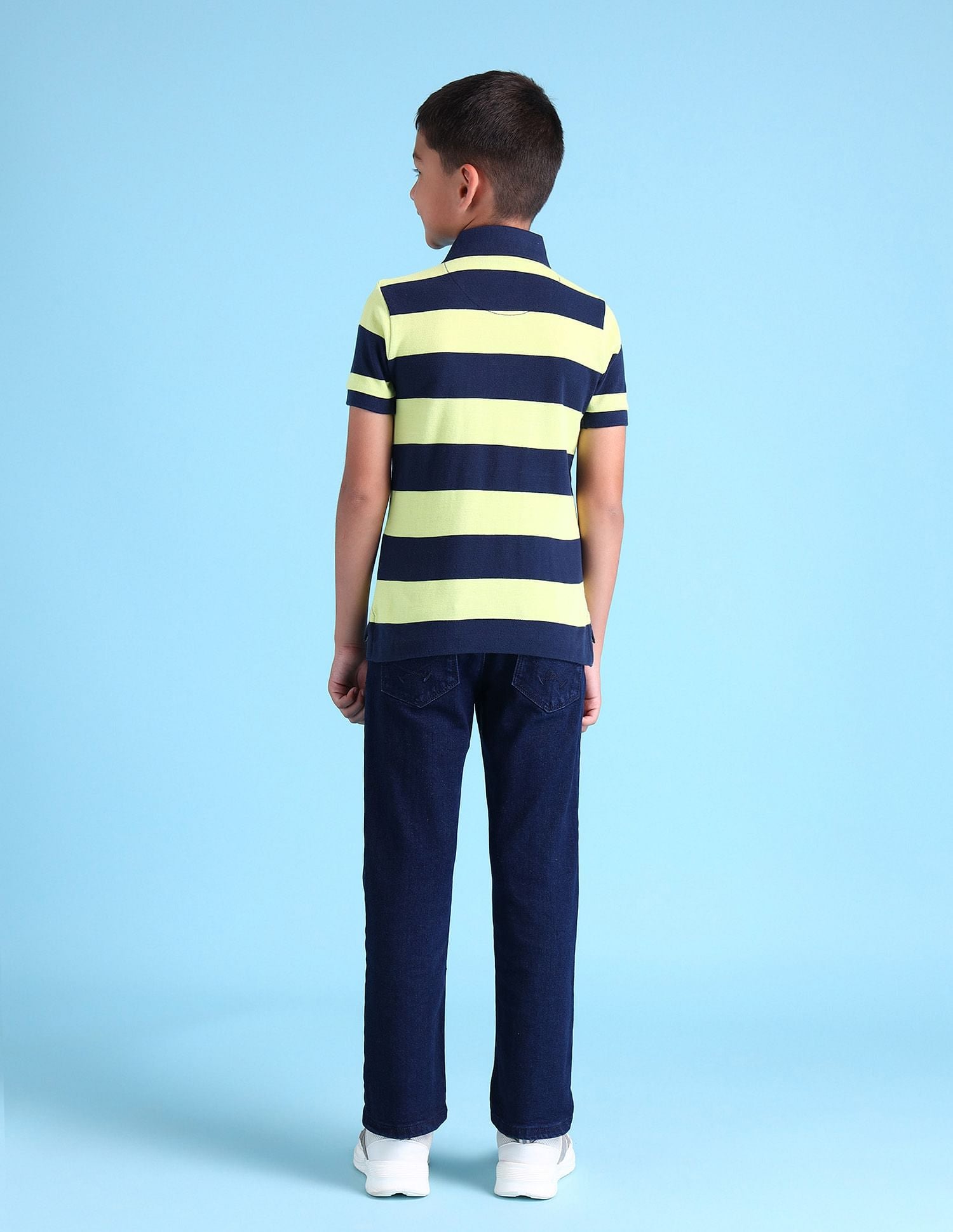 Boys Horizontal Stripes Polo Shirt Green - U.S. POLO ASSN. | Large