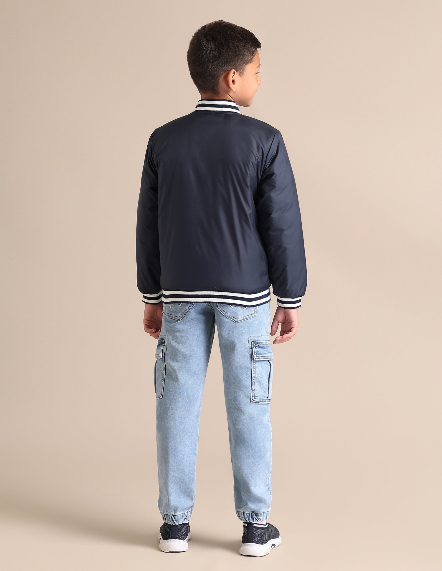 Boys Solid Spread Collar Jacket Navy - U.S. POLO ASSN. | Large