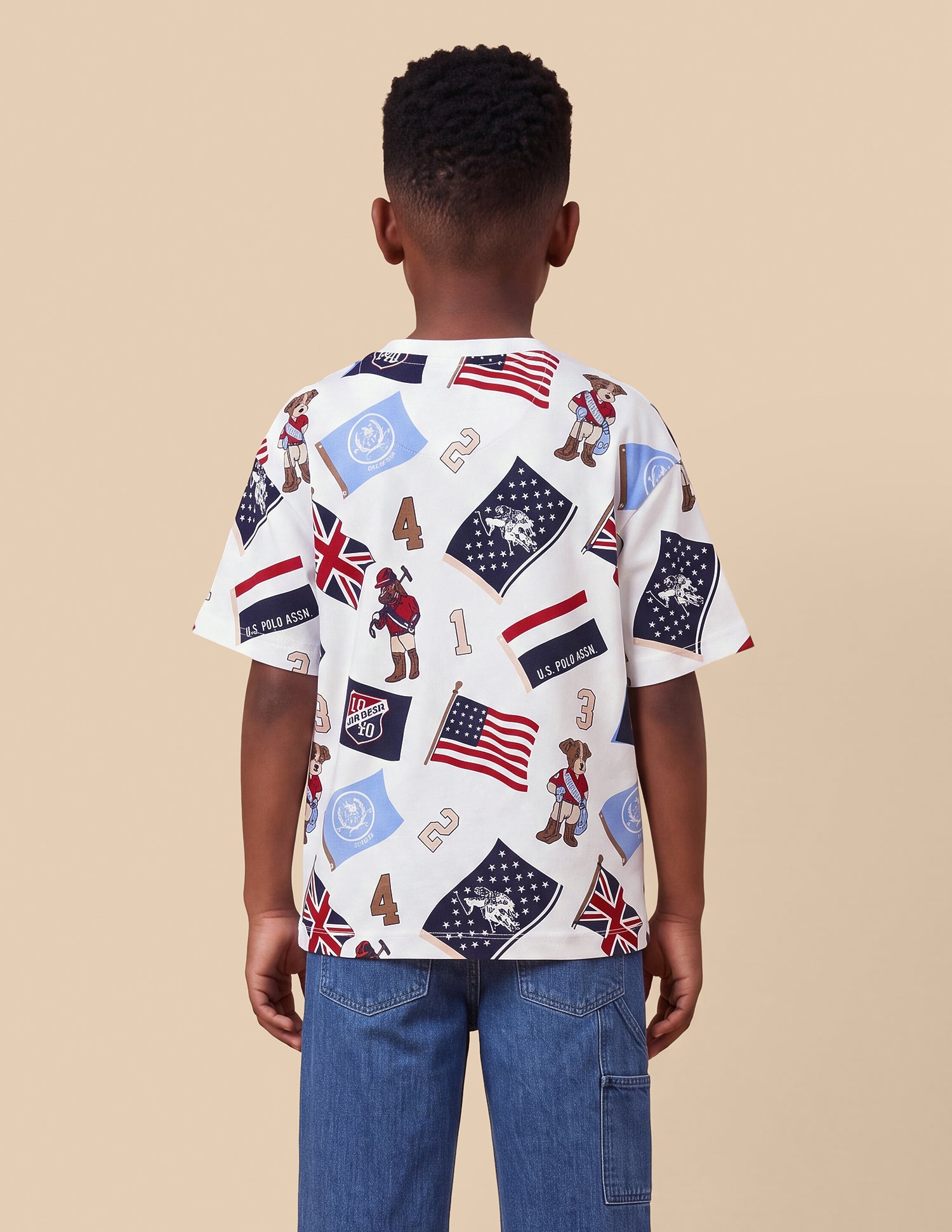 Graohic Brand Printed Regular Fit T-Shirt Off White - U.S. Polo Assn. India | Large