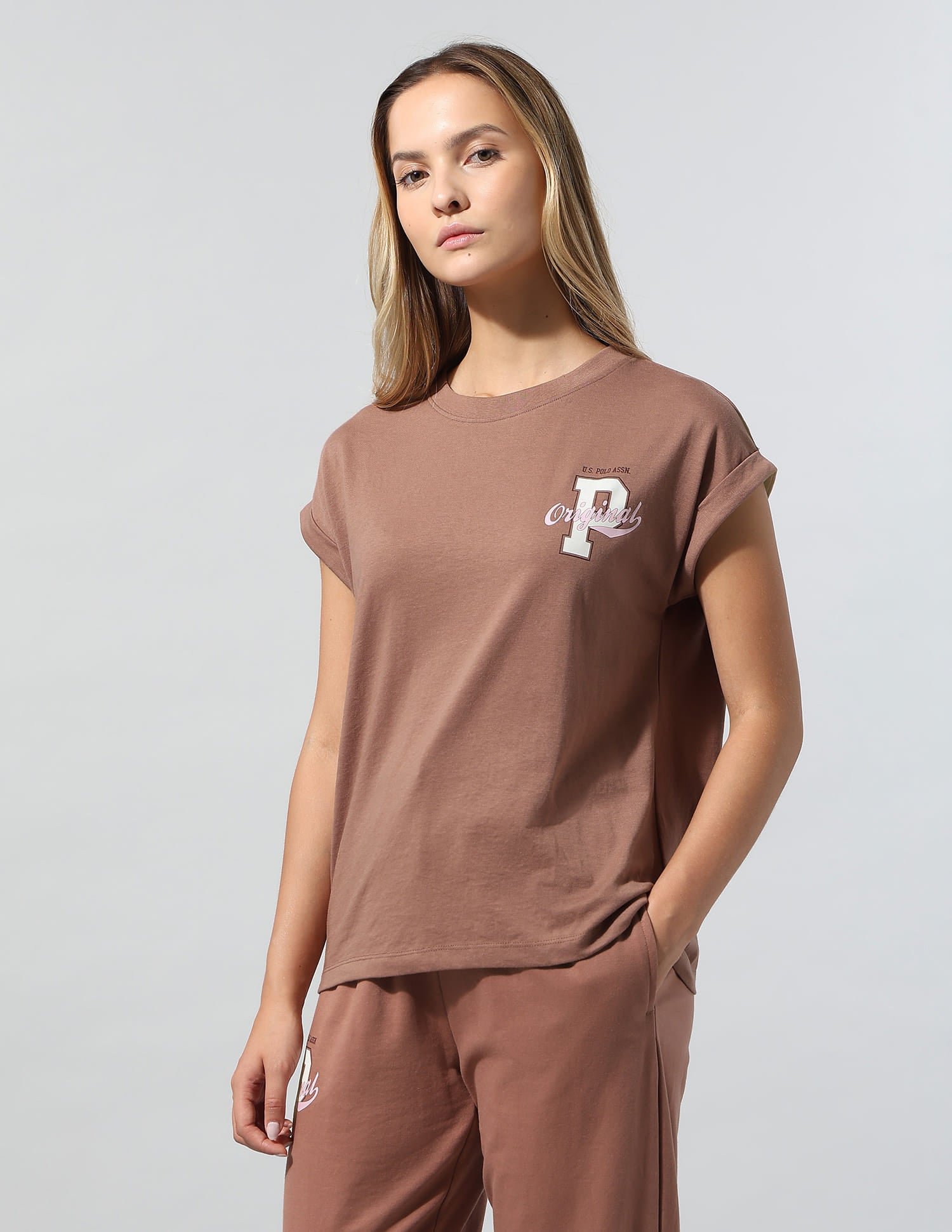Brand Printed Regular Fit T-Shirt Brown - U.S. Polo Assn. India | Large