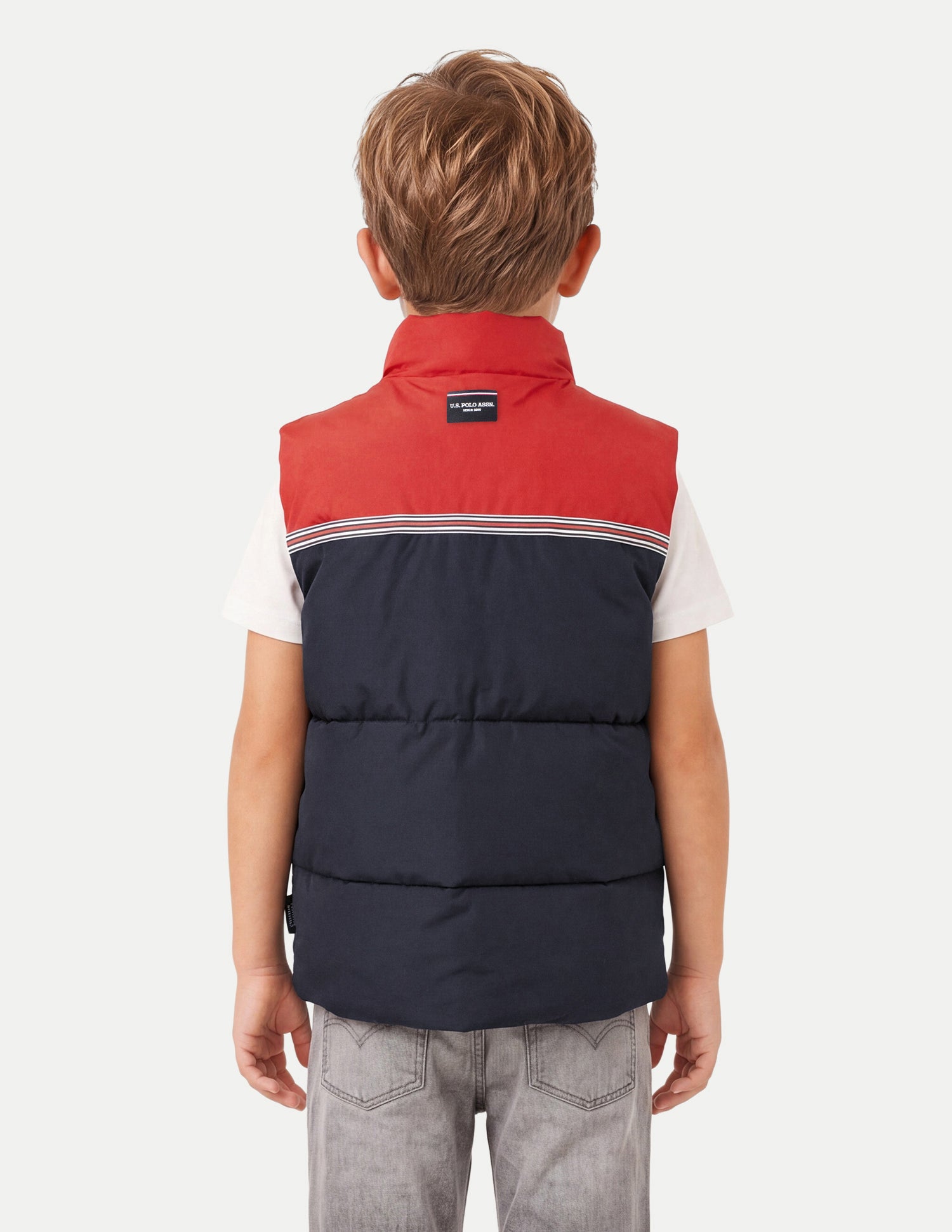 Colourblocked Regular Fit Puffer Jacket Navy - U.S. Polo Assn. India | Large