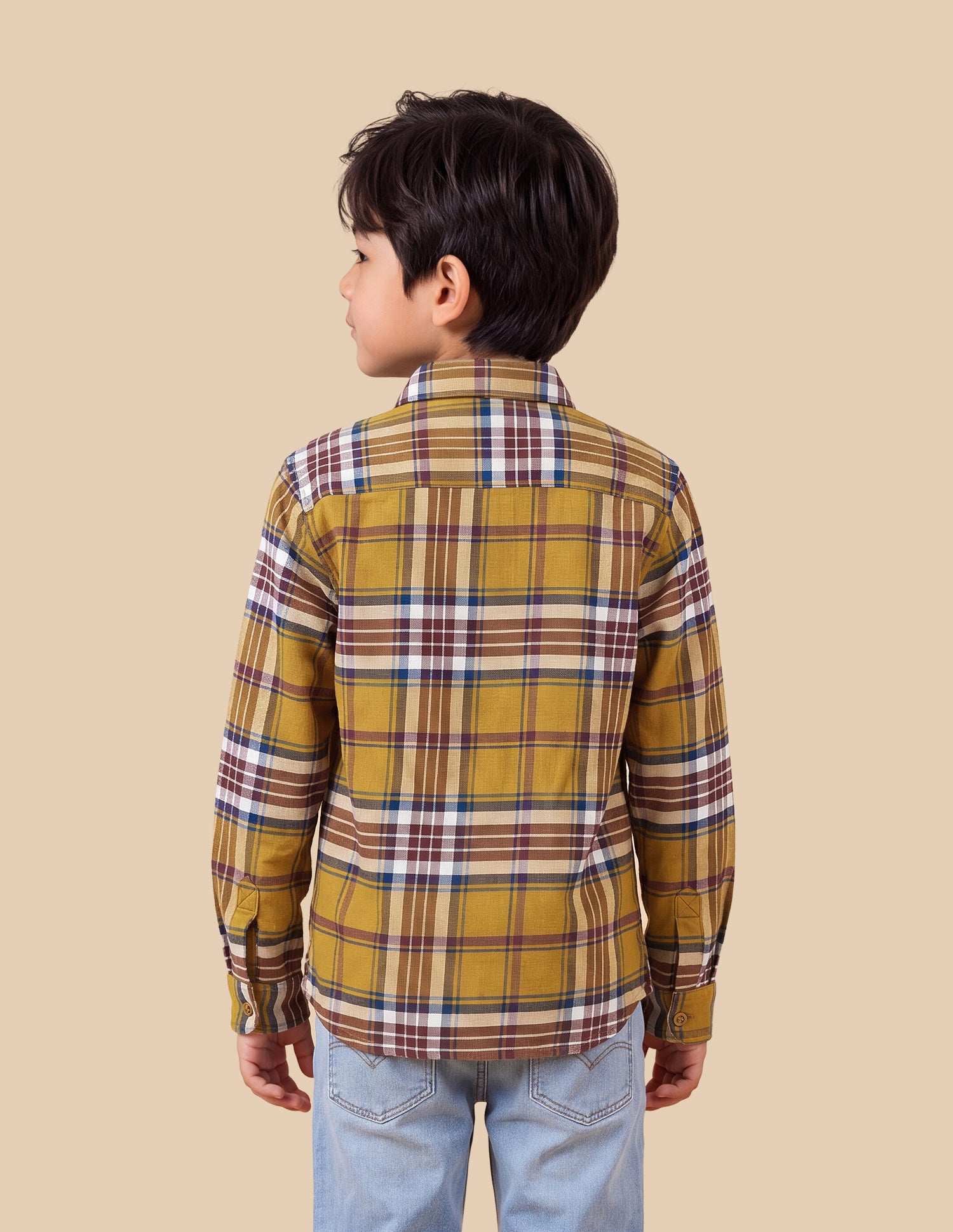 Plaid Checked Twill Shirt Mustard - U.S. Polo Assn. India | Large