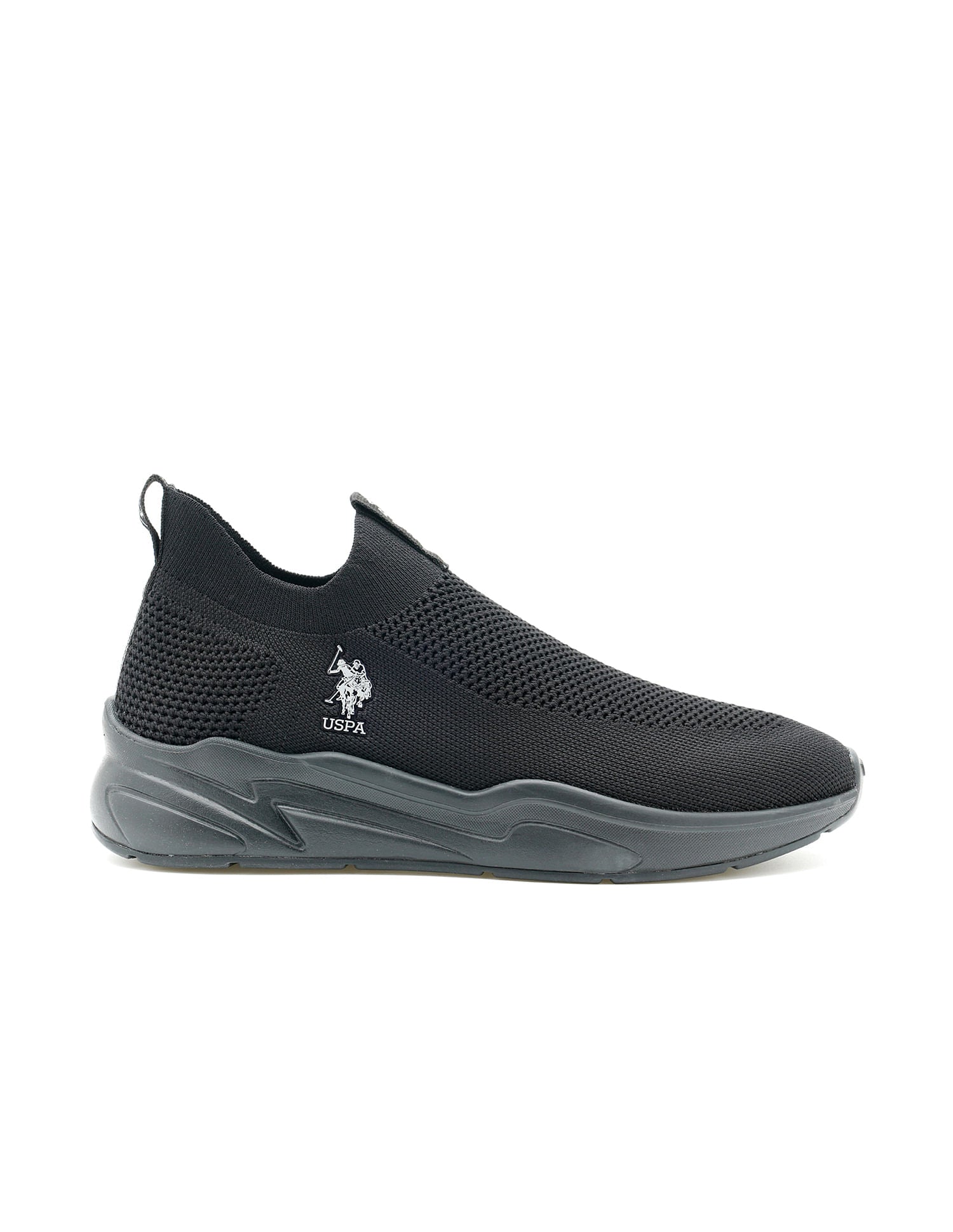 Men Duncun 5.0 Knitted Upper Walking Shoes Black - U.S. Polo Assn. India | Large
