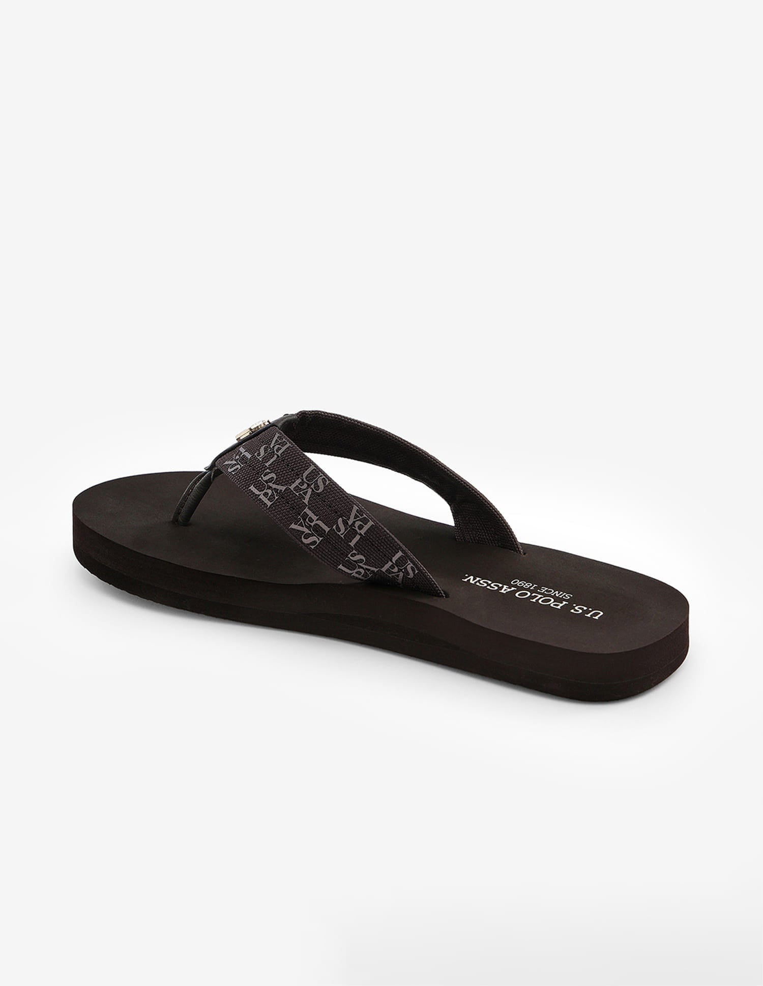 Brand Printed Rin Flip Flops Brown - U.S. Polo Assn. India | Large