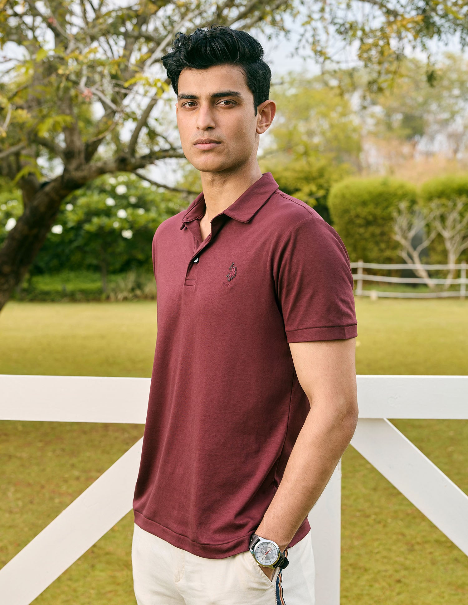 Pacho X Slim Fit Solid Polo Shirt Maroon - U.S. POLO ASSN. | Large