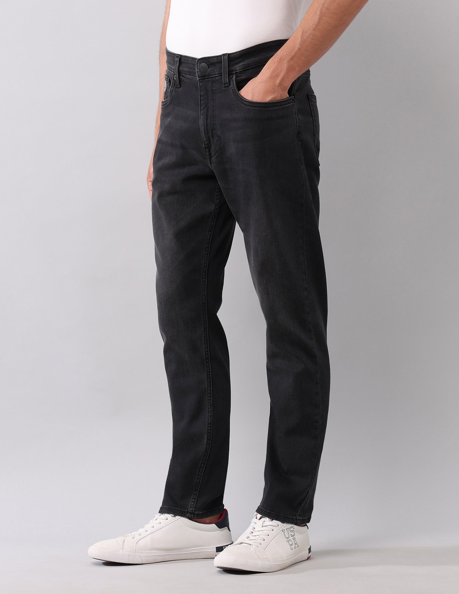 Cole Comfort Cropped Fit Black Jeans Black - U.S. POLO ASSN. | Large