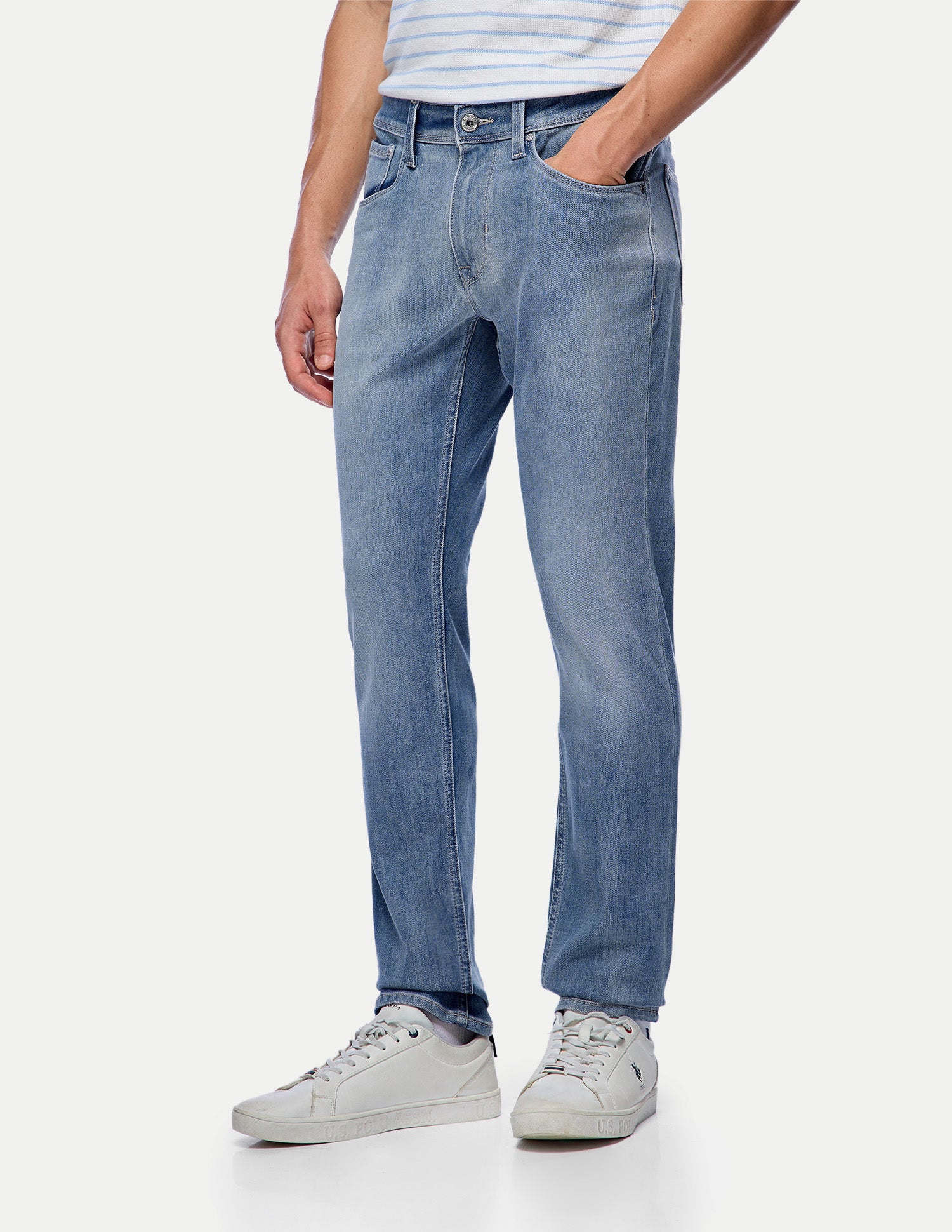 Brandon Slim-Tapered Fit Blue Jeans Light Blue - U.S. Polo Assn. India | Large