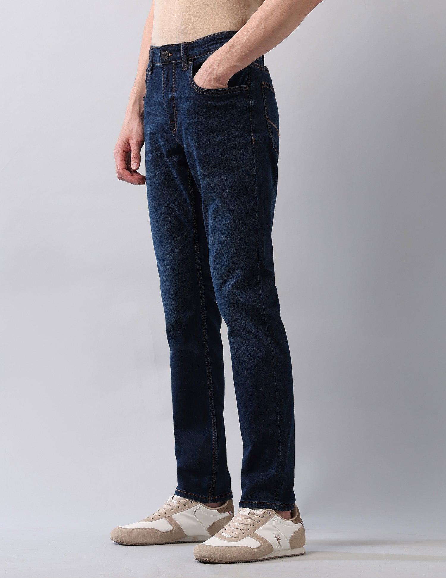 Brandon Slim Tapered Fit Blue Jeans Blue - U.S. POLO ASSN. | Large