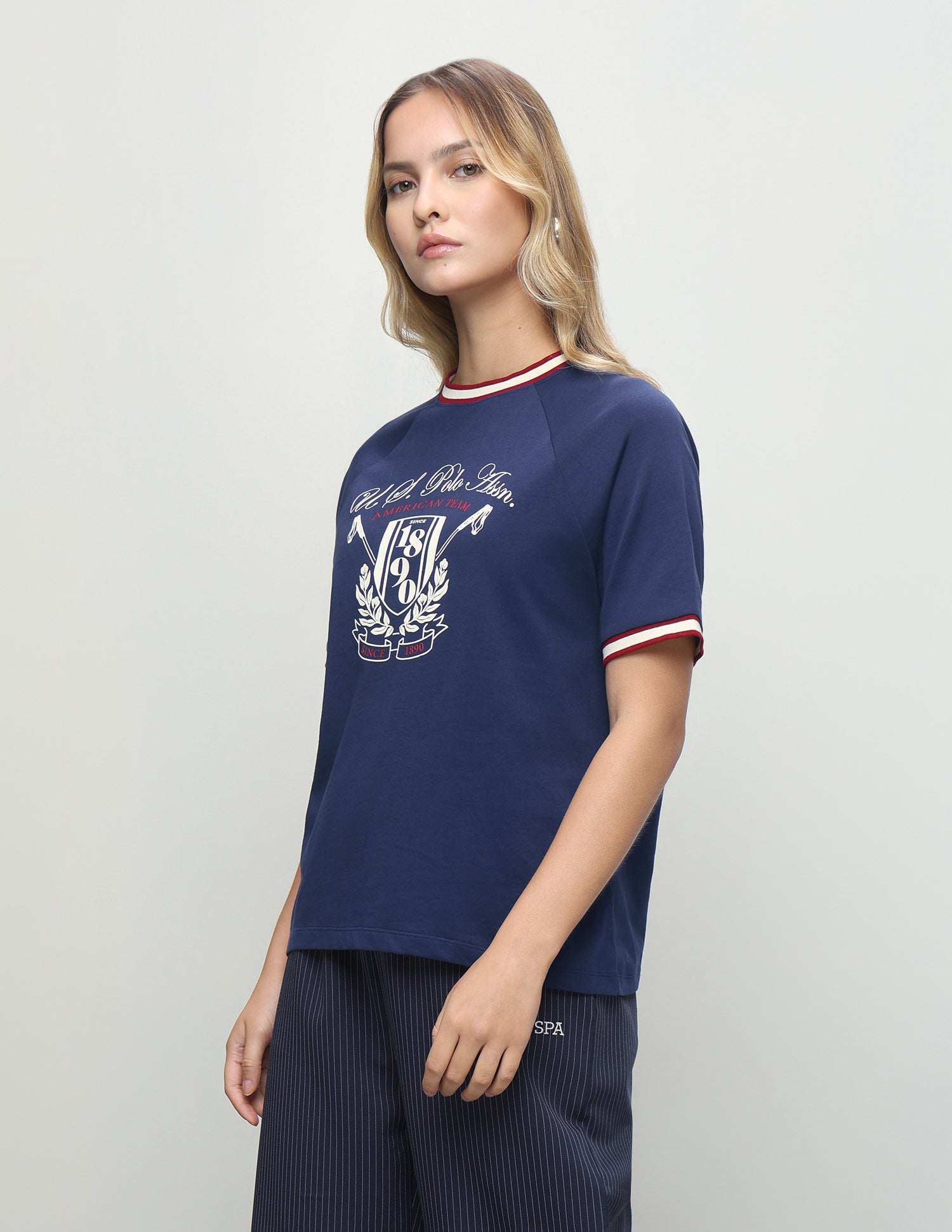 Graphic Brand Printed Boxy Fit T-Shirt Dark Blue - U.S. Polo Assn. India | Large