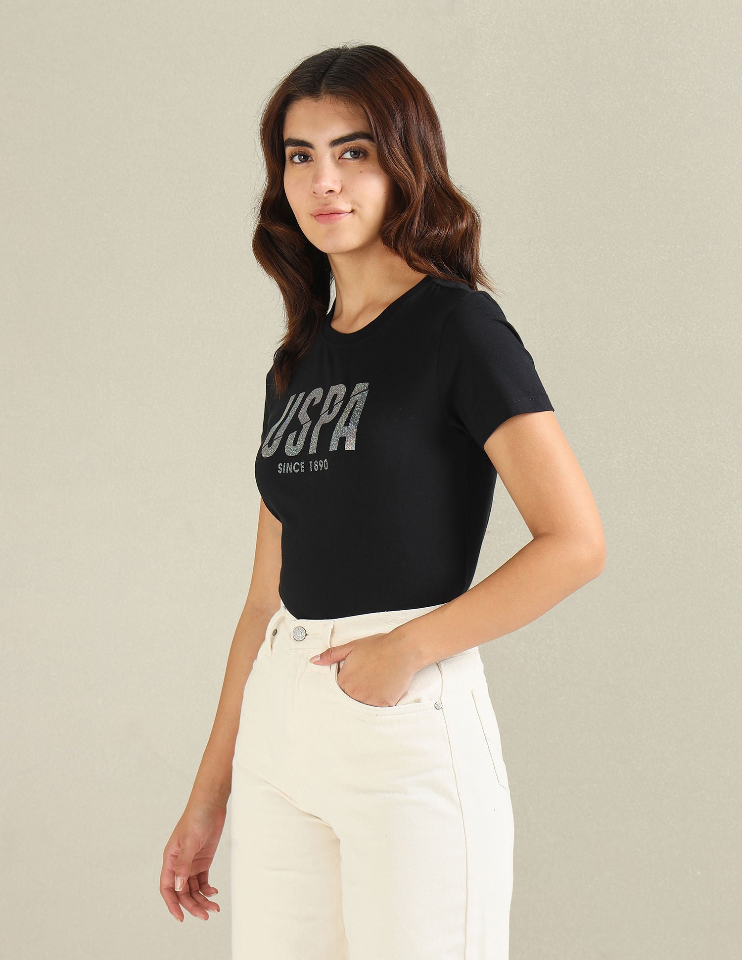 Brand Print Boxy Fit T-Shirt Black - U.S. POLO ASSN. | Large