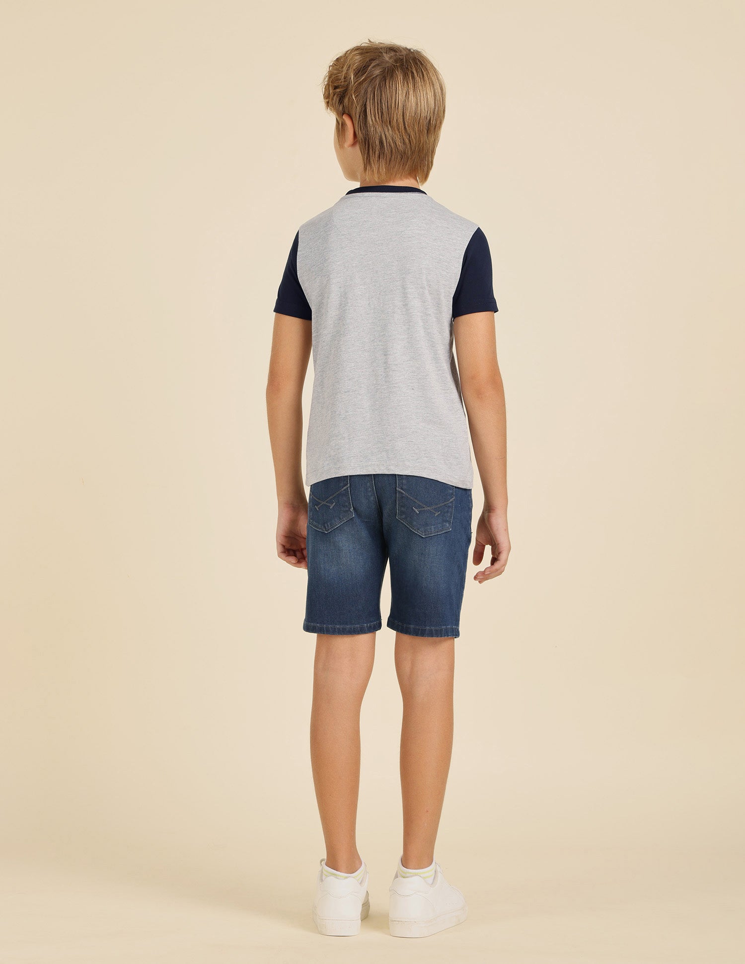 Boys Brand Printed Pure Cotton T-Shirt Light Grey - U.S. POLO ASSN. | Large