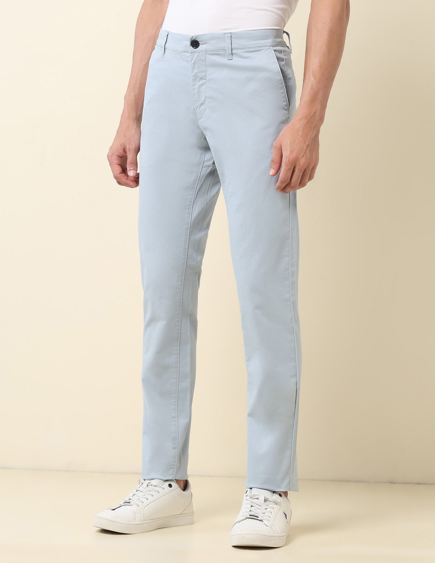 Denver Slim Fit Twill Trousers Blue - U.S. POLO ASSN. | Large