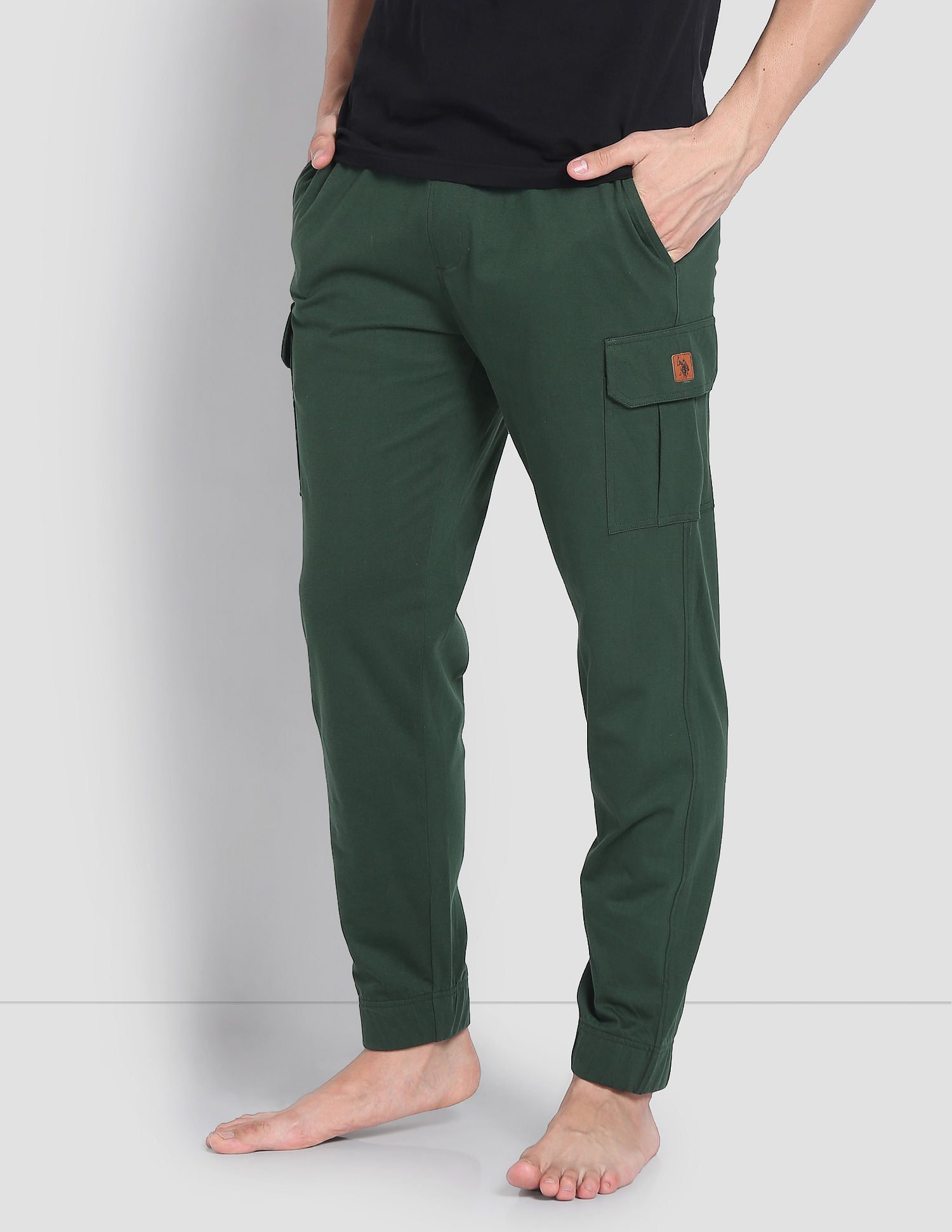 Lightweight Utility OJ002 Lounge Cargo Joggers - Pack Of 1 Bottle Green - U.S. POLO ASSN. | Large
