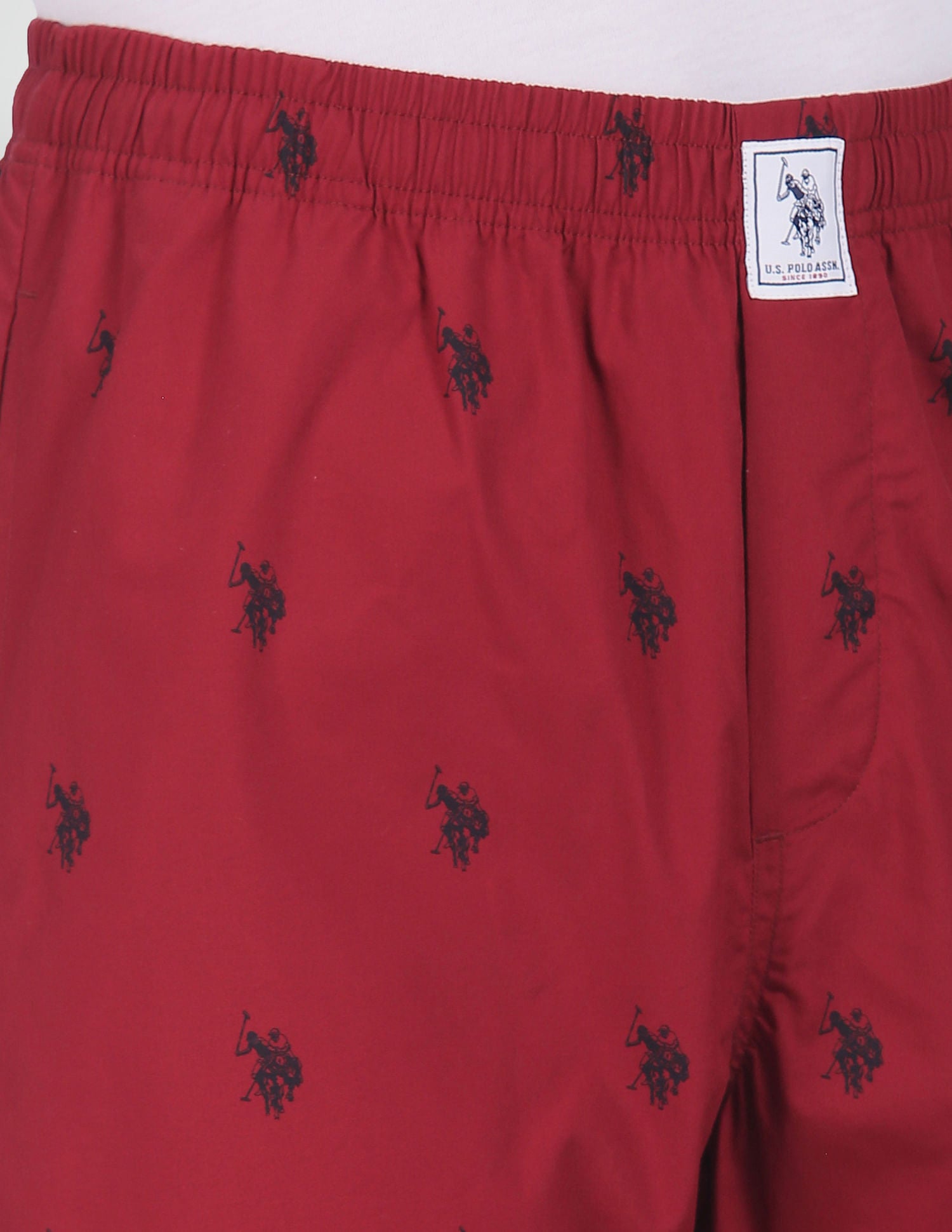 Signature Logo Print Cotton Lounge Pants - Pack Of 1 Maroon - U.S. POLO ASSN. | Large