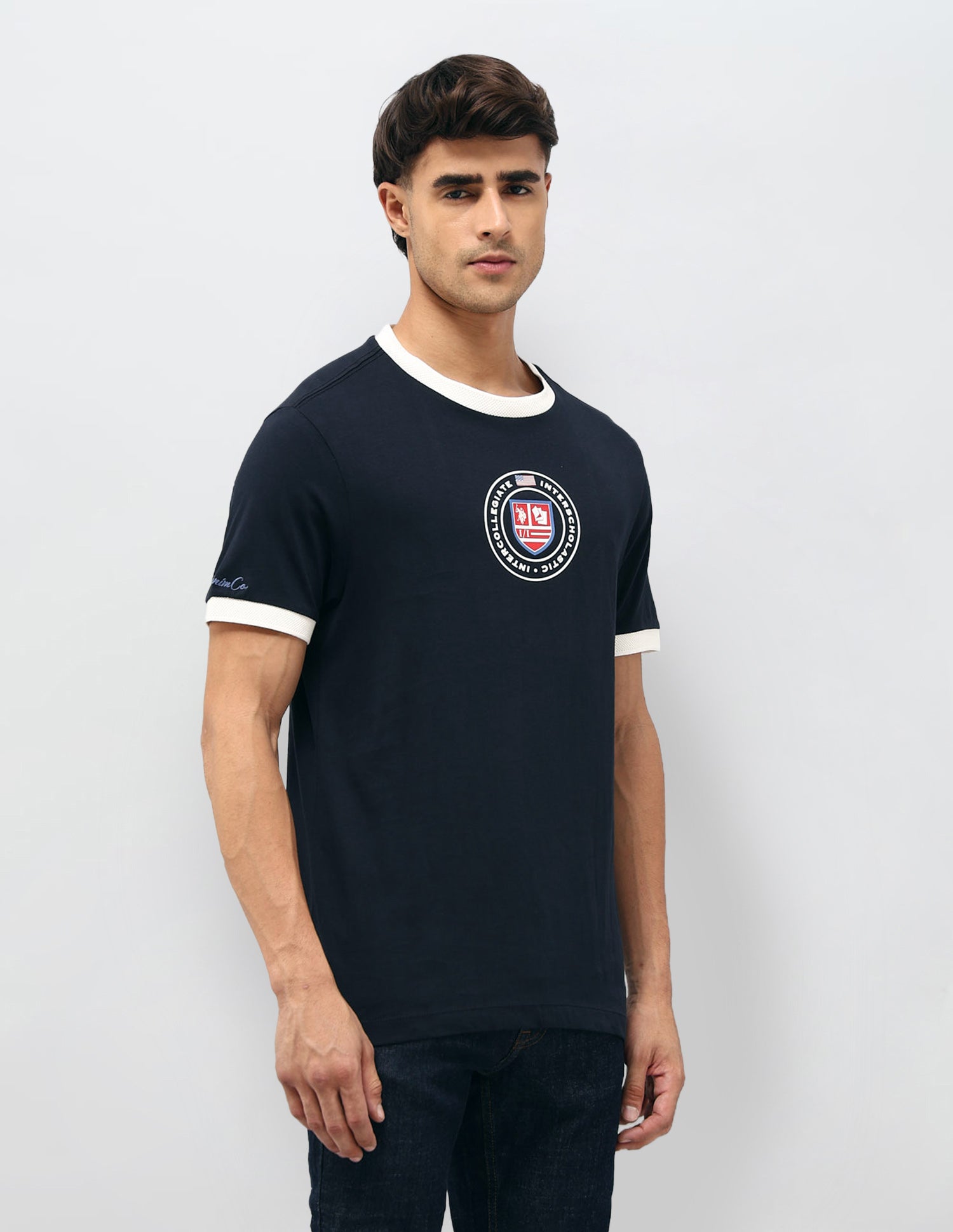 Graphic Brand Printed Regular Fit T-Shirt Navy - U.S. POLO ASSN. | Large