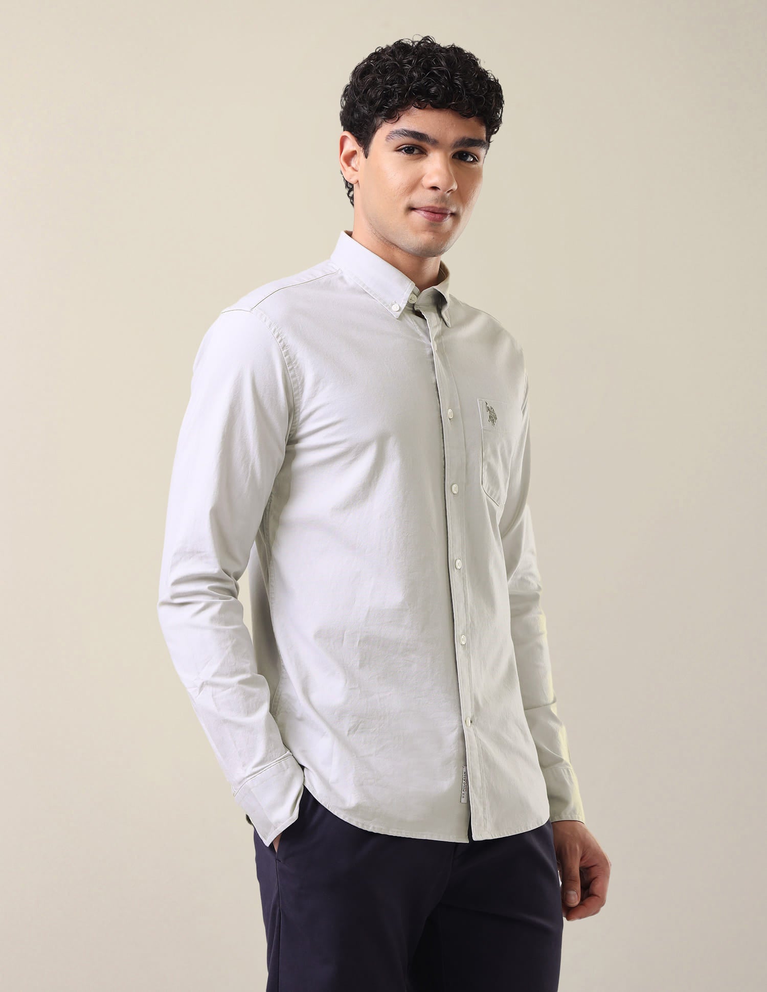 Casa De Campo Solid Shirt Light Grey - U.S. Polo Assn. India | Large