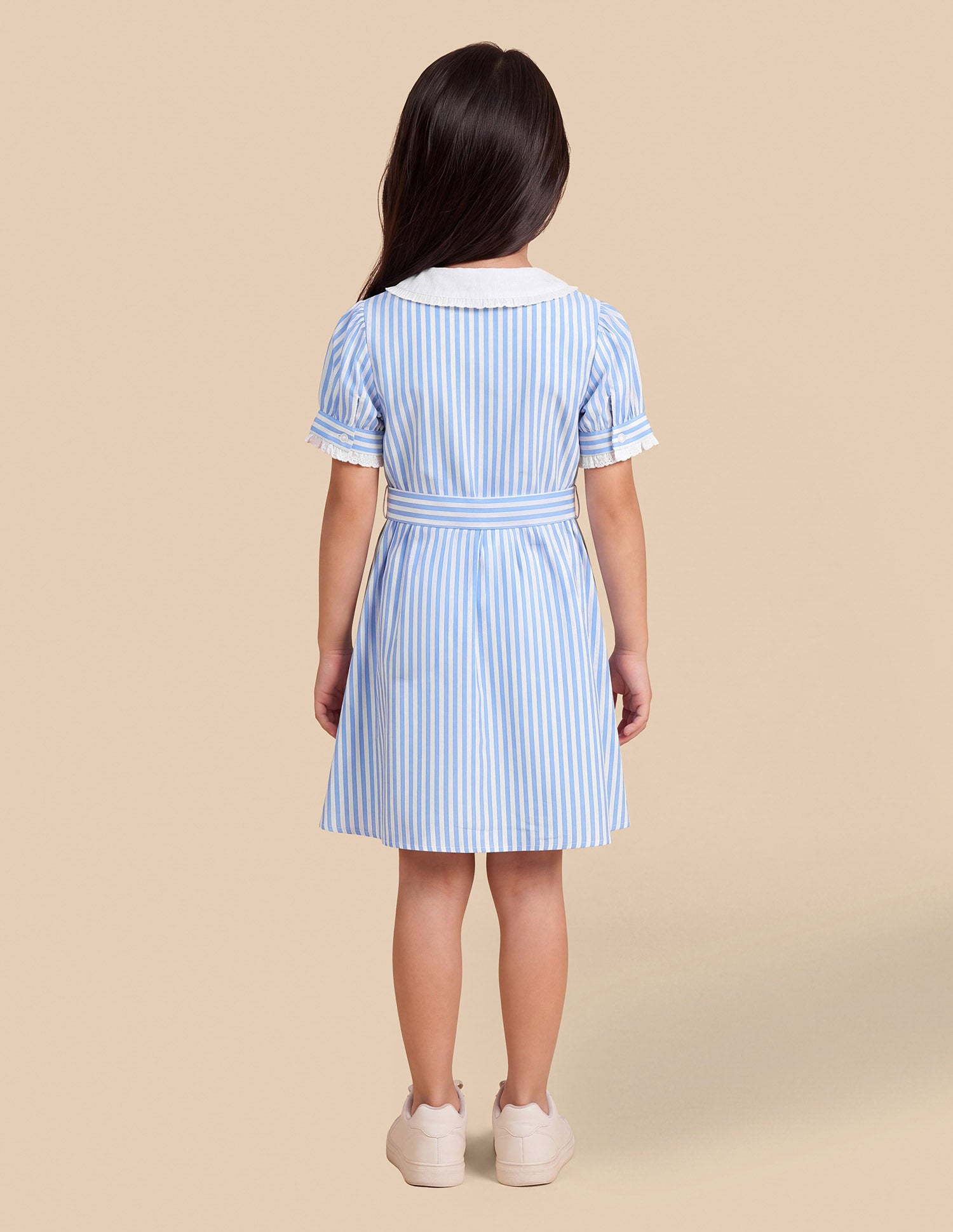 Vertical Striped Relaxed Fit Shirt Dress Light Blue - U.S. Polo Assn. India | Large