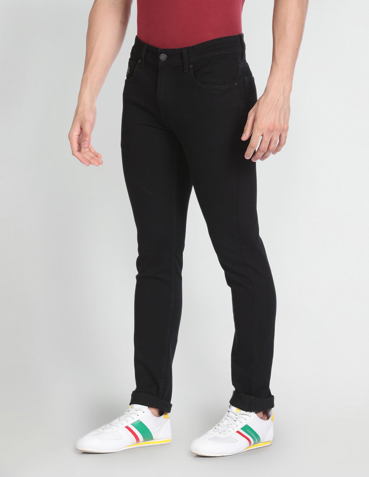 Regallo Skinny Fit Black Jeans Black - U.S. Polo Assn. India | Large