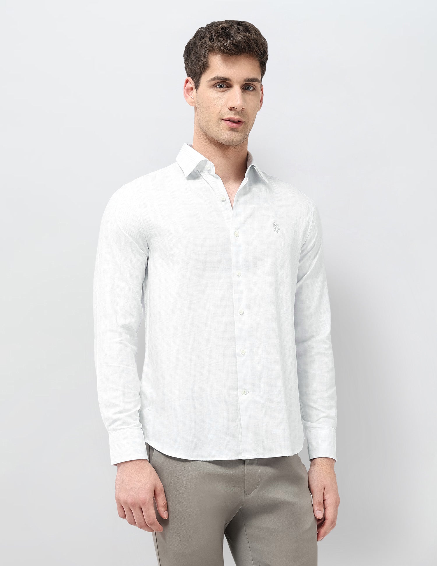 Twill Tailored Fit Shirt Ivory - U.S. POLO ASSN. | Large