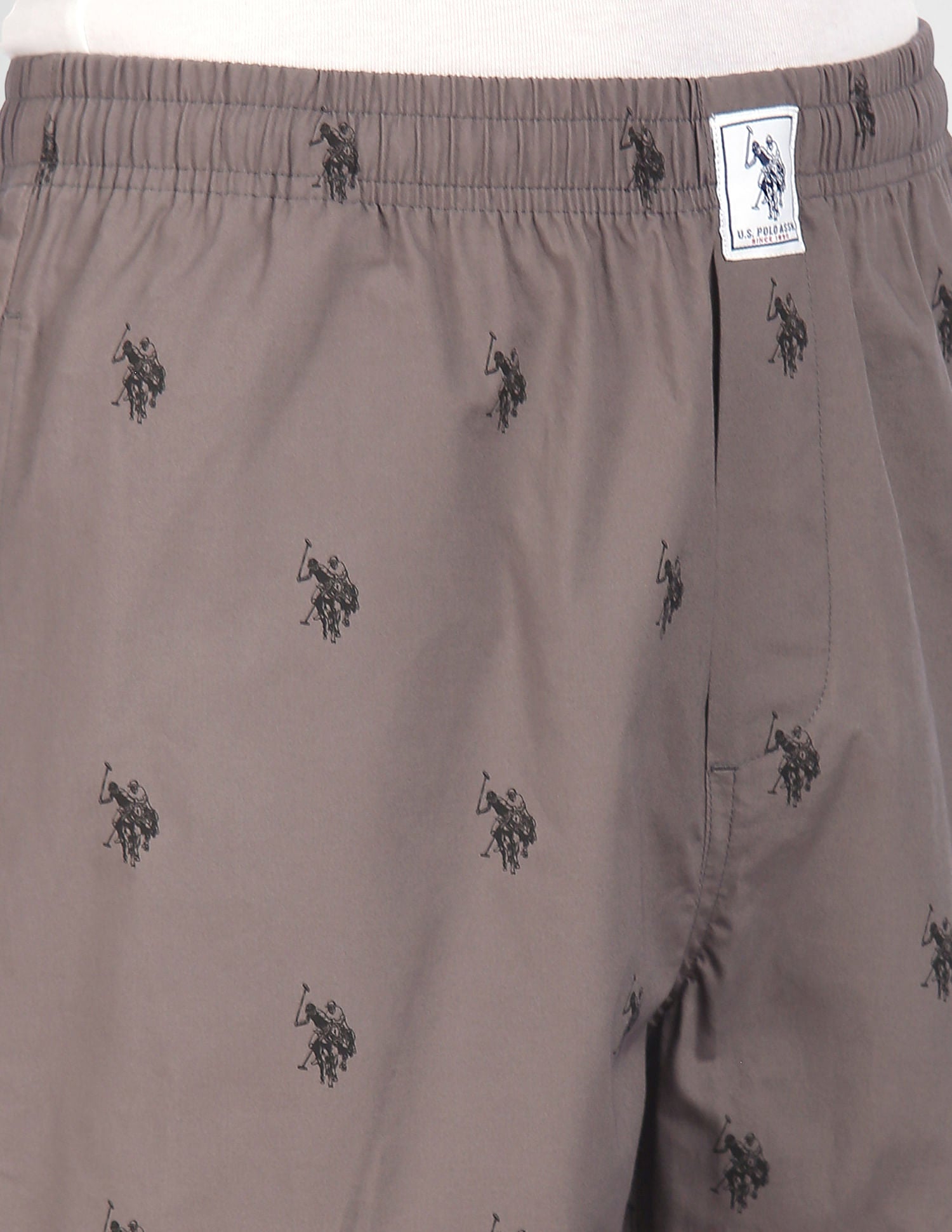 Signature Logo Print Cotton Lounge Pants - Pack Of 1 Grey - U.S. POLO ASSN. | Large