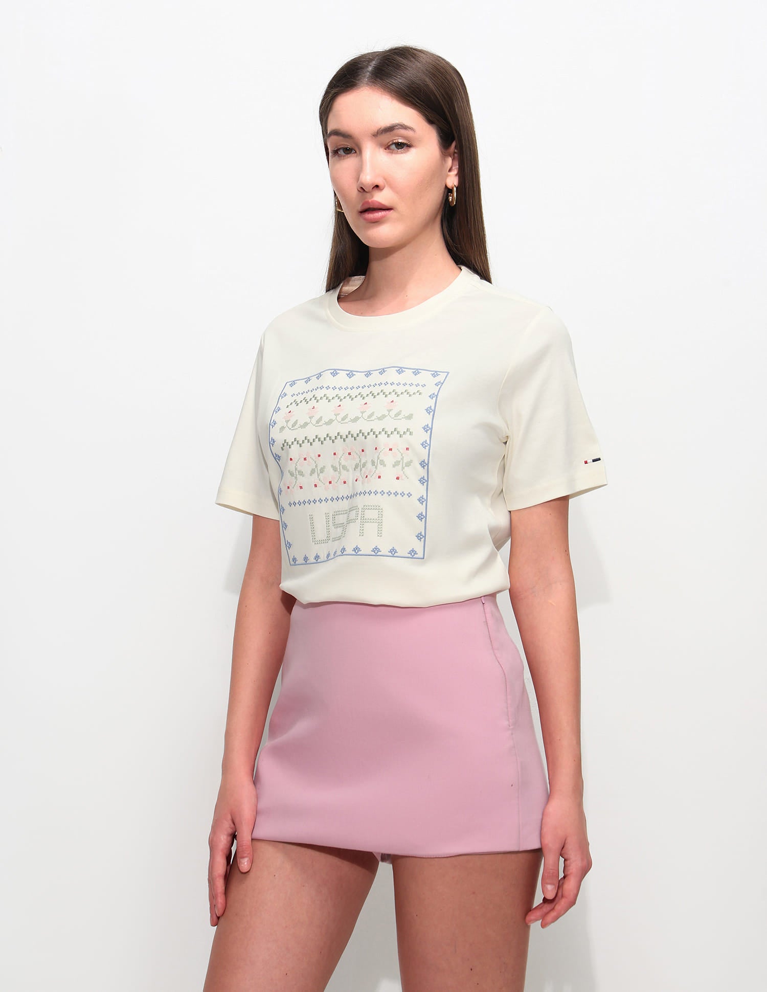 Boxy Fit Floral Printed T-Shirt Off White - U.S. Polo Assn. India | Large