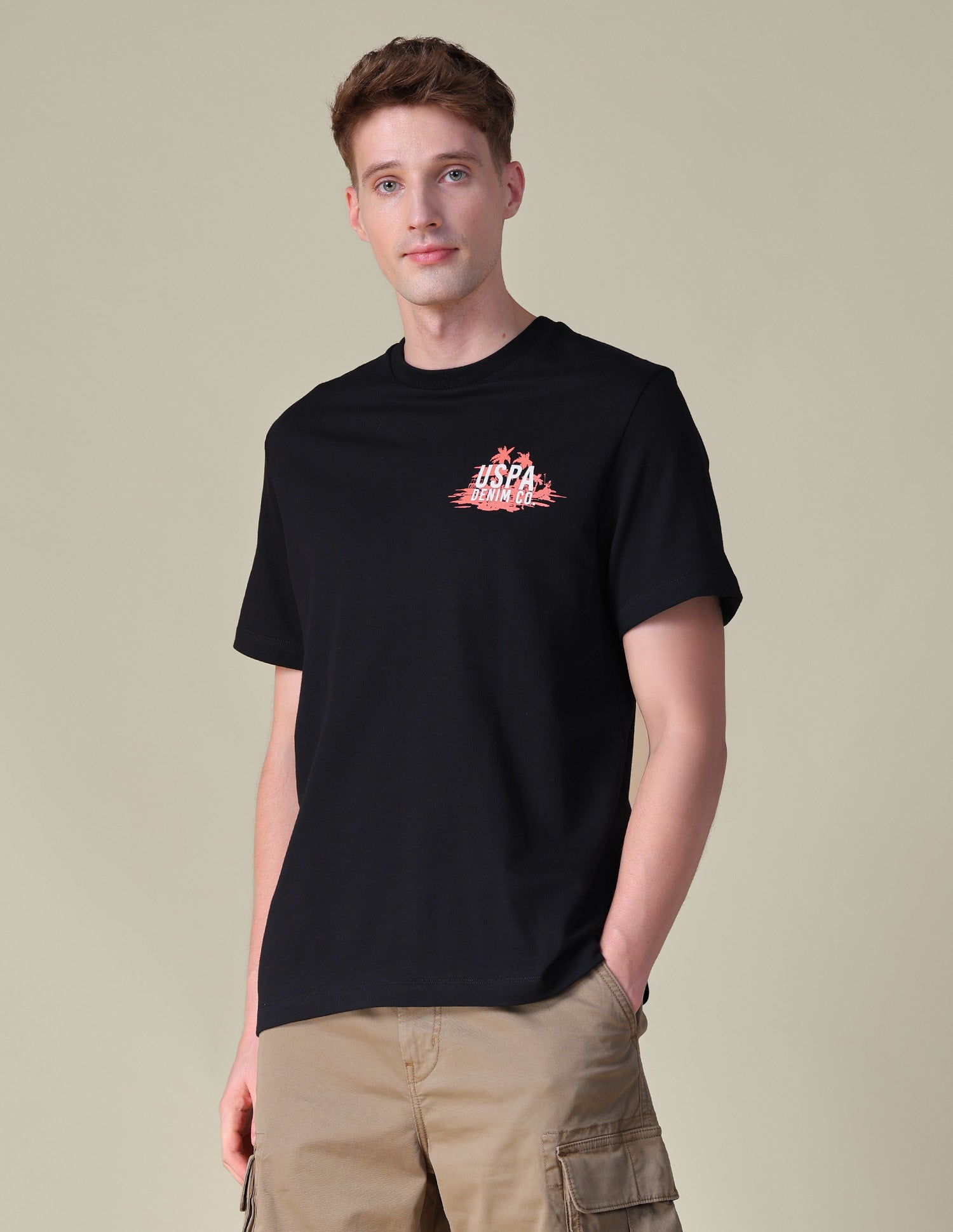 Graphic Brand Printed Relaxed Fit T-Shirt Black - U.S. POLO ASSN. | Large