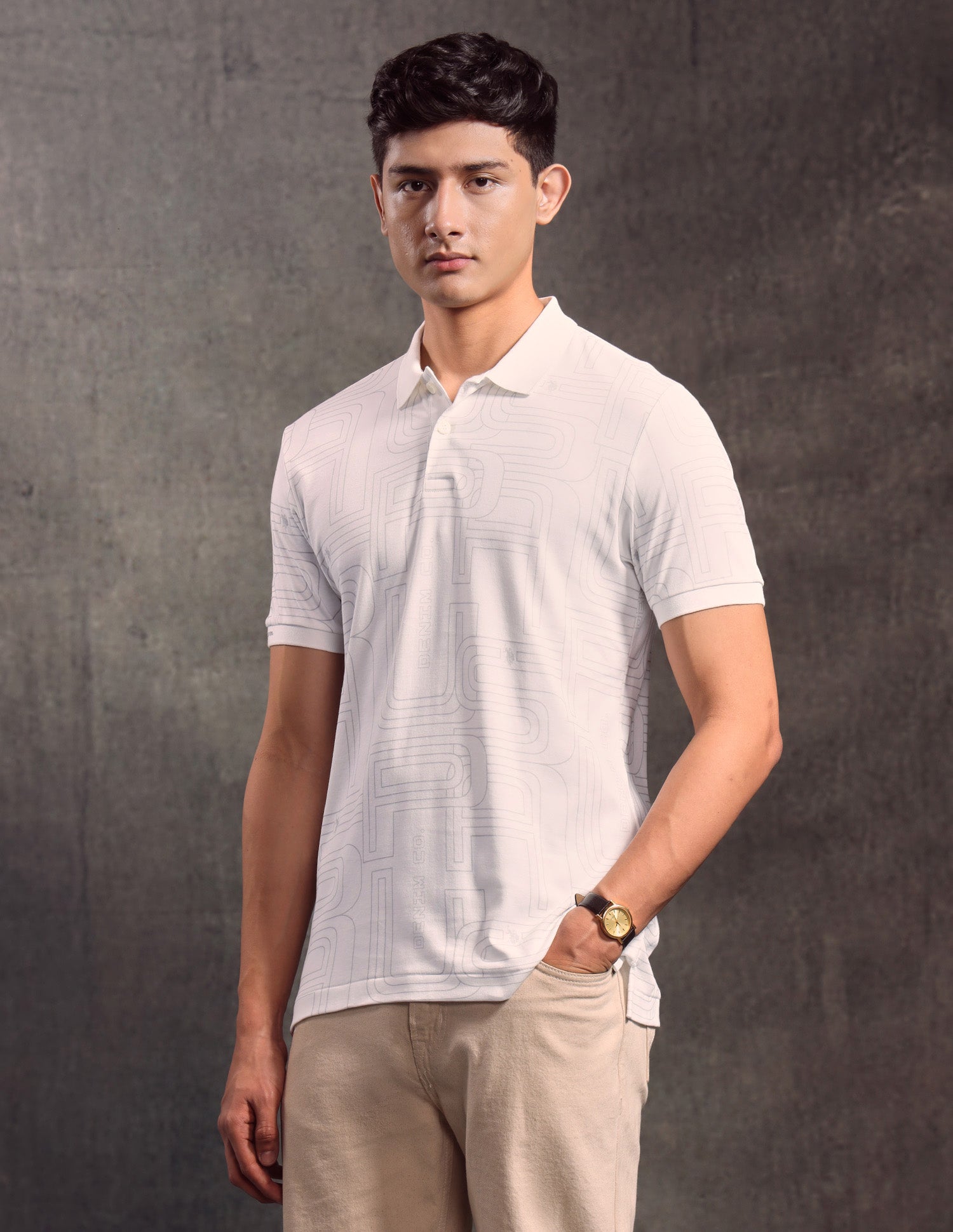 Typographic Printed Regular Fit Polo shirt White - U.S. POLO ASSN. | Large