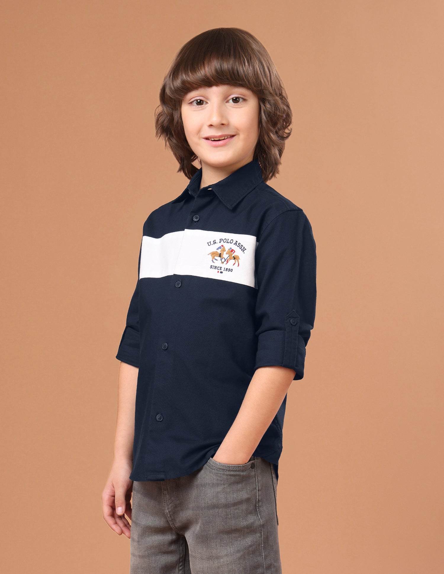 Colourblocked Oxford Shirt Navy - U.S. Polo Assn. India | Large