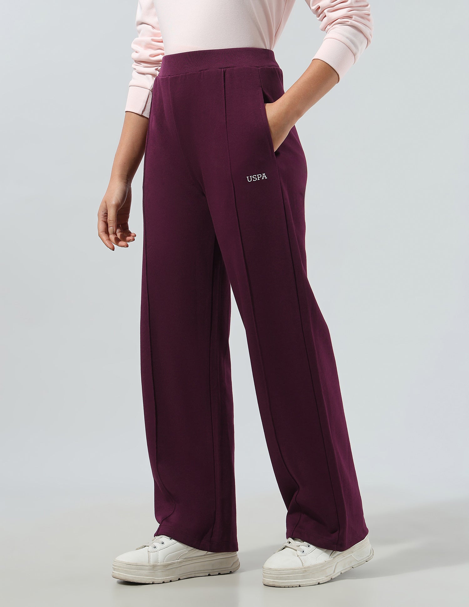 High Rise Straight Fit Sweatpants Wine - U.S. Polo Assn. India | Large