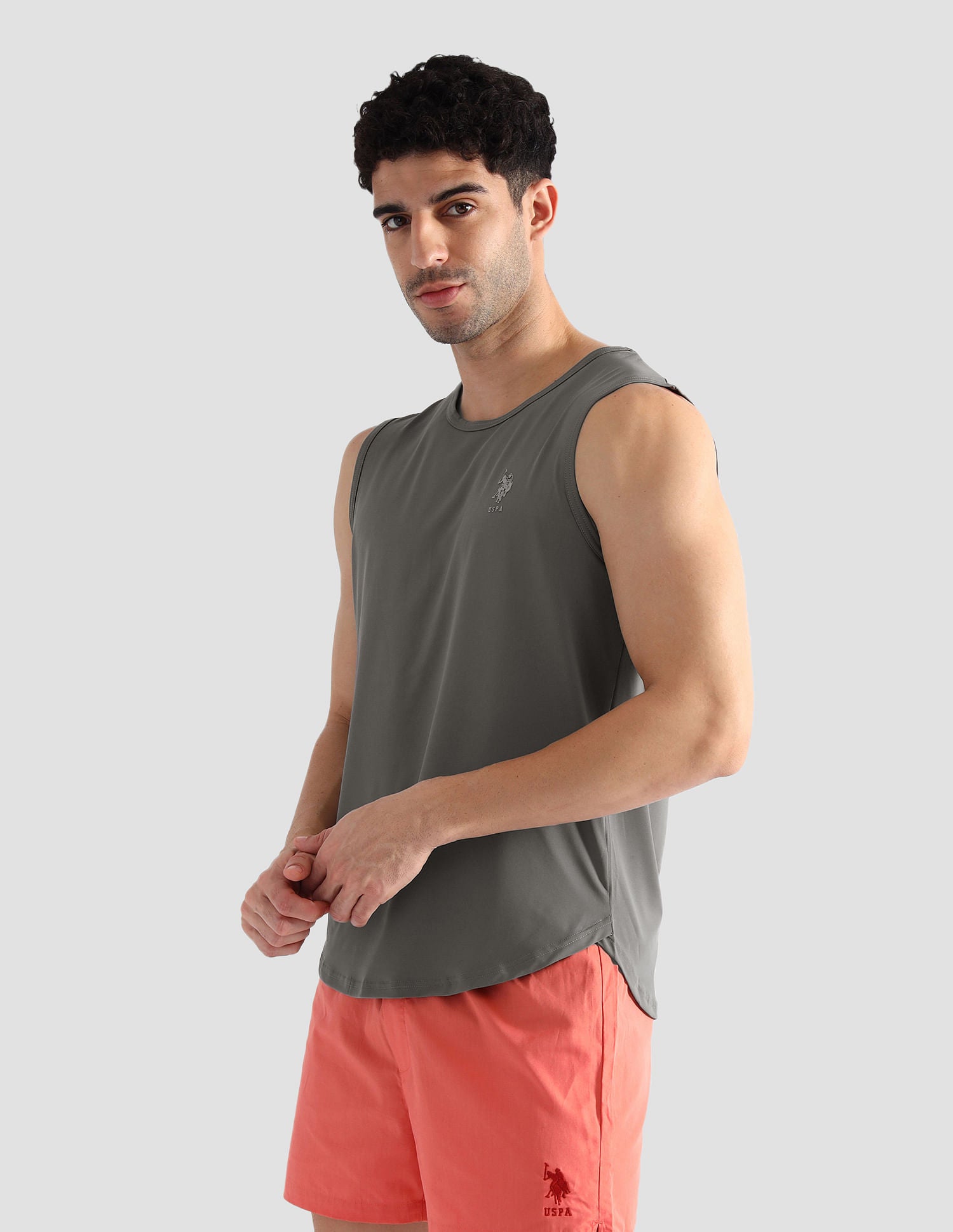 Solid Cotton OEV07 Vest - Pack Of 1 Grey - U.S. POLO ASSN. | Large