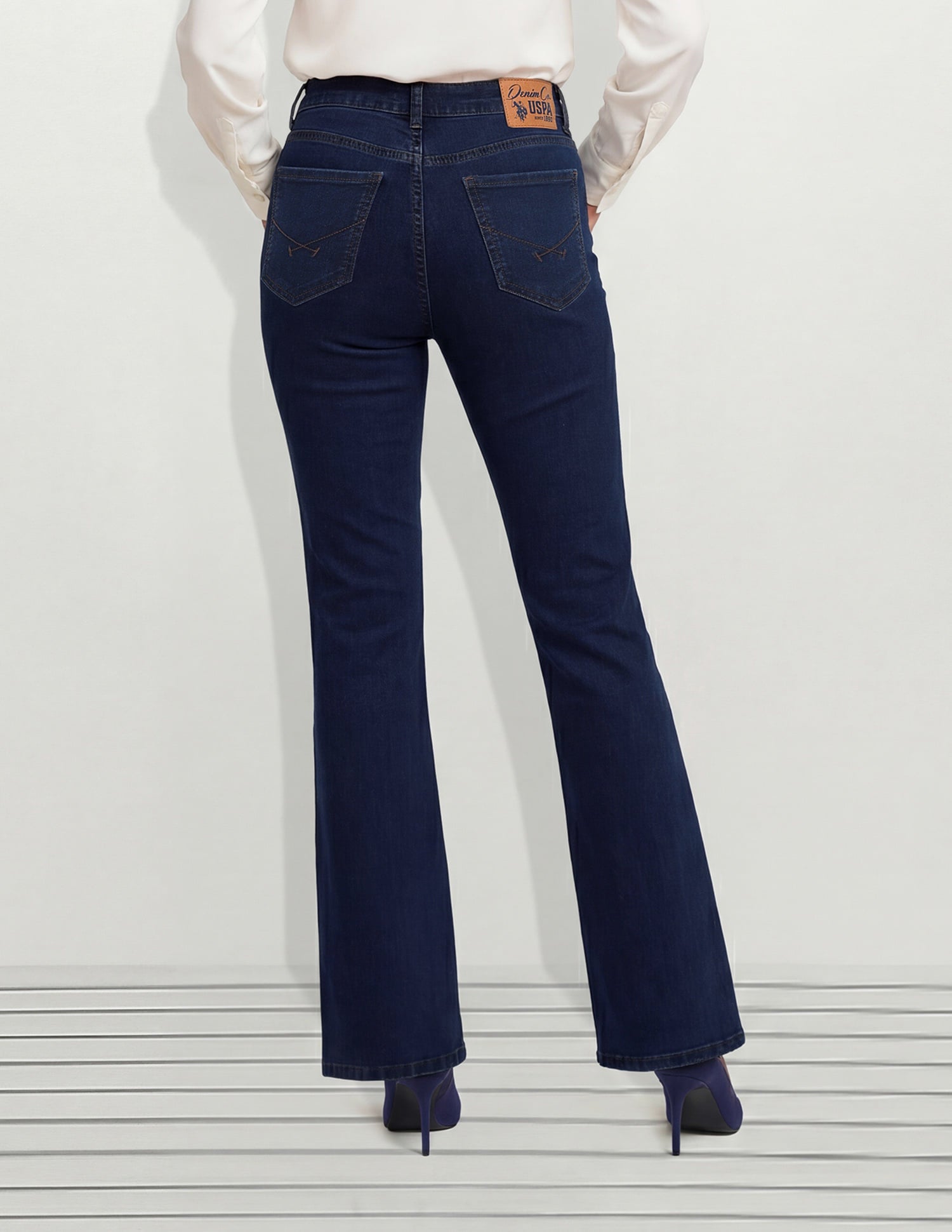 High Rise Skinny Bootcut Jeans Dark Blue - U.S. Polo Assn. India | Large