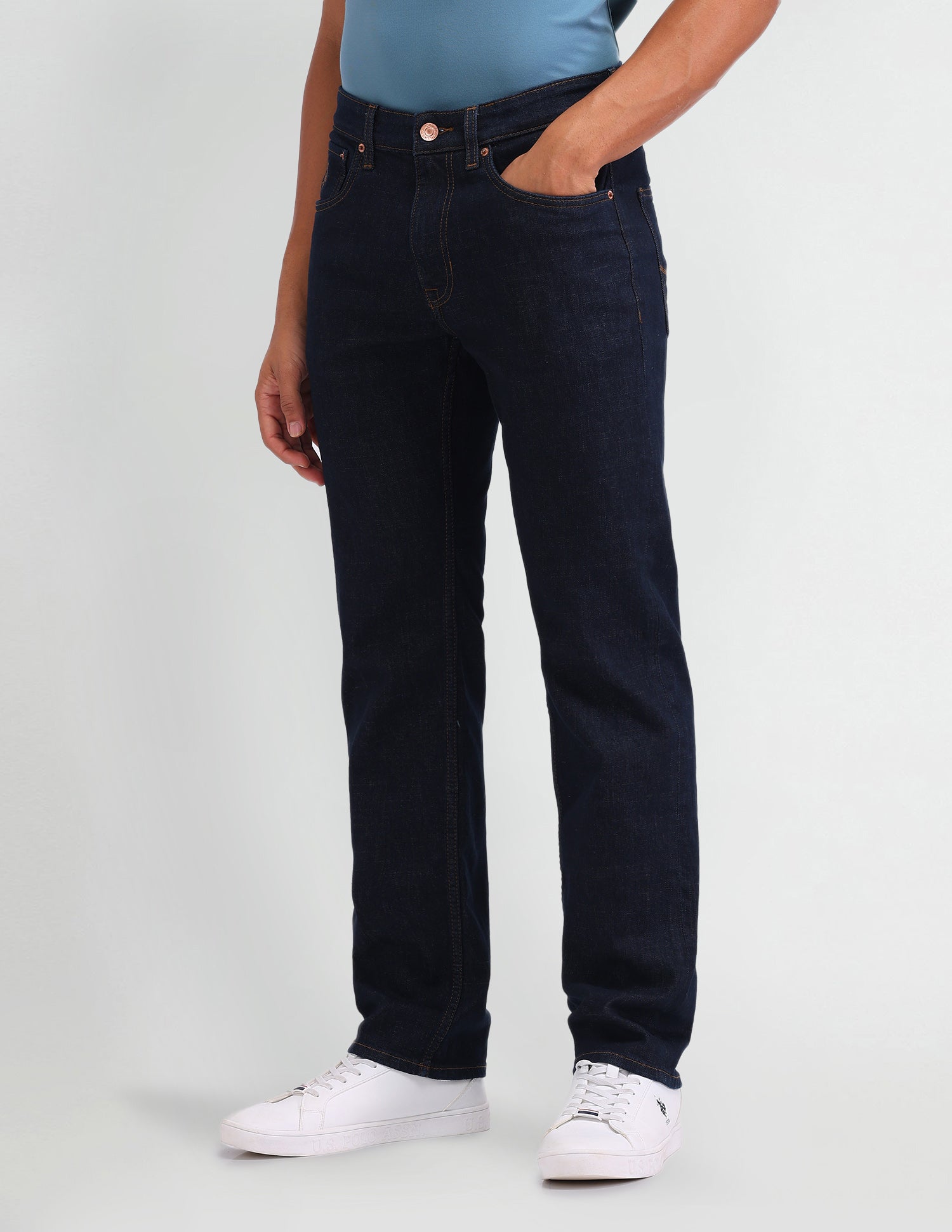 Harold Slim Straight Fit Blue Jeans Dark Wash - U.S. POLO ASSN. | Large