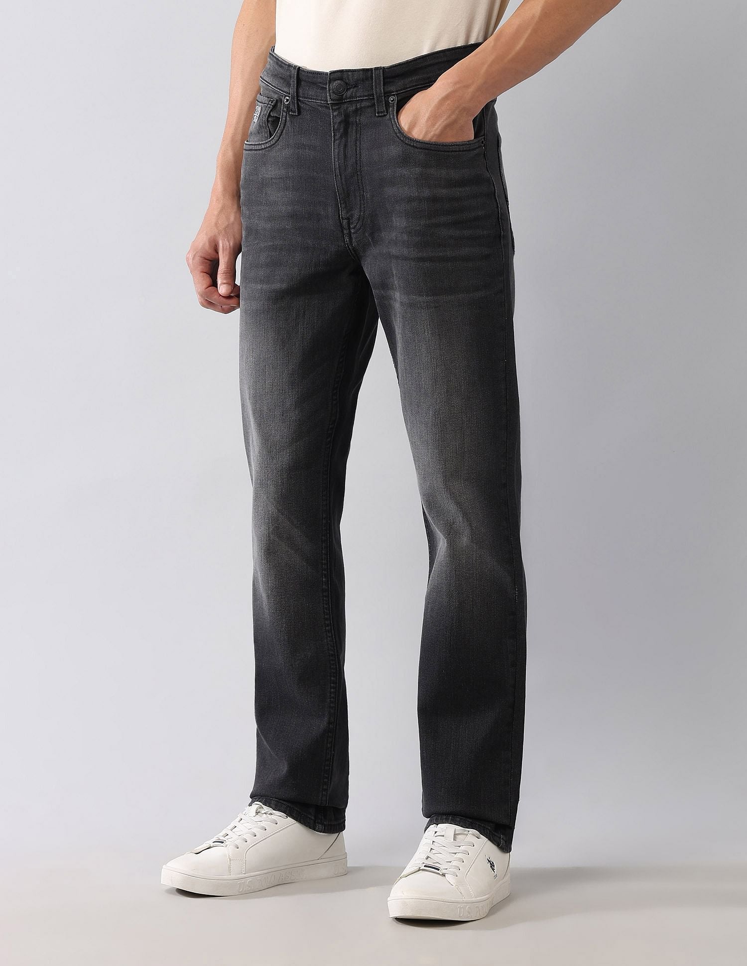 Harold Slim Straight Fit Black Jeans Black - U.S. Polo Assn. India | Large