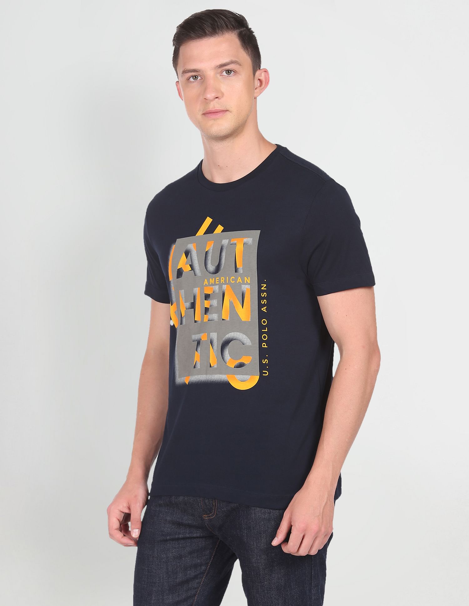 Pure Cotton Graphic Print T-Shirt Navy - U.S. POLO ASSN. | Large