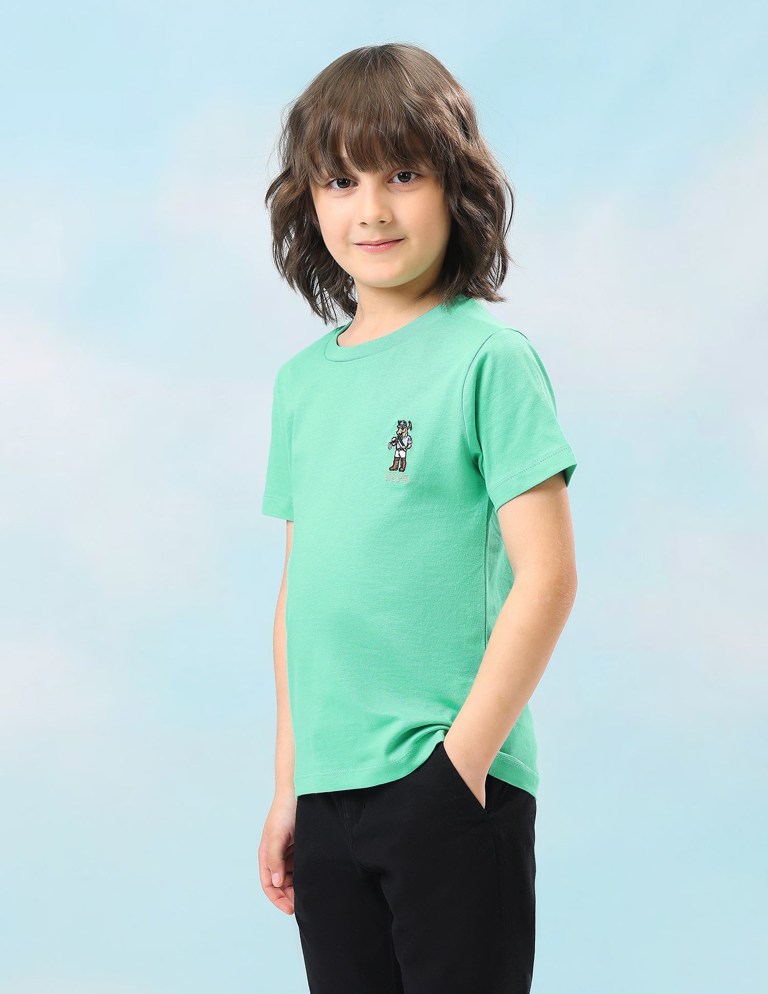 Solid Regular Fit T-Shirt Light Green - U.S. Polo Assn. India | Large