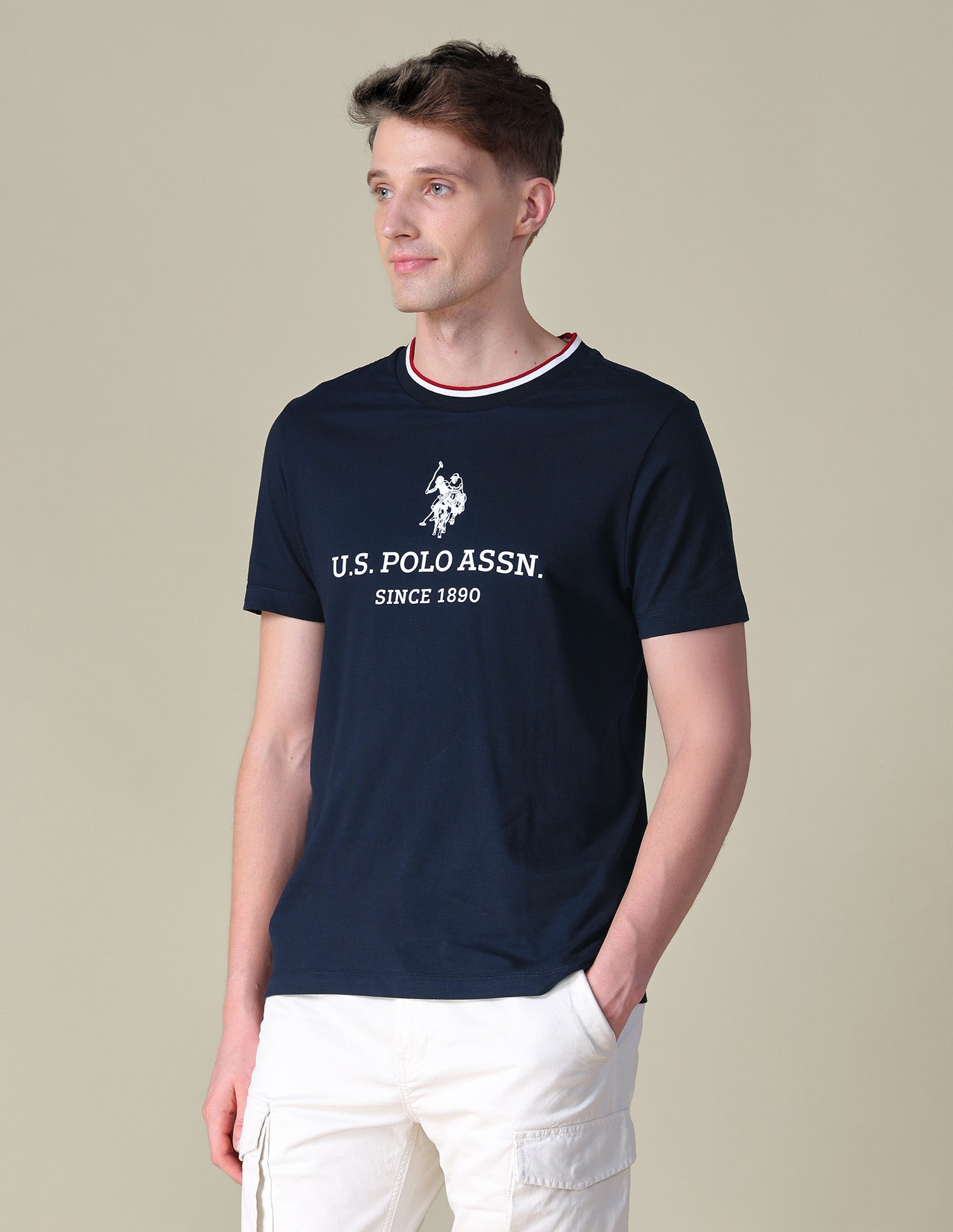 Brand Printed Slim Fit T-Shirt Navy - U.S. POLO ASSN. | Large