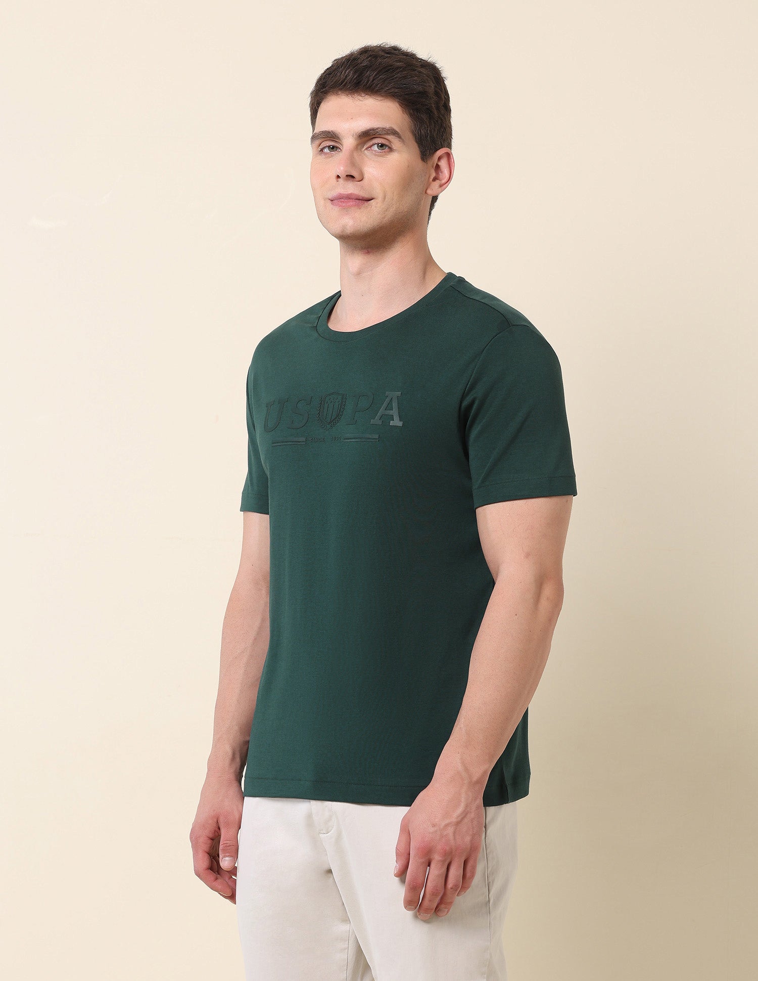 Brand Printed Gold Cup T-Shirt Dark Green - U.S. Polo Assn. India | Large