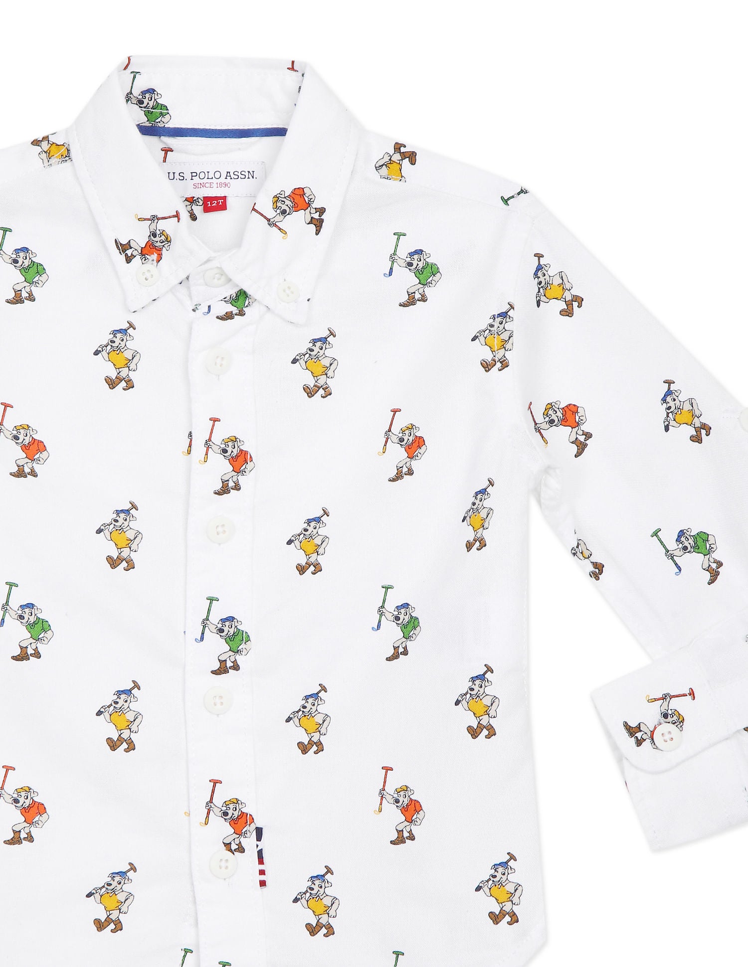 Button Down Printed Shirt White - U.S. POLO ASSN. | Large