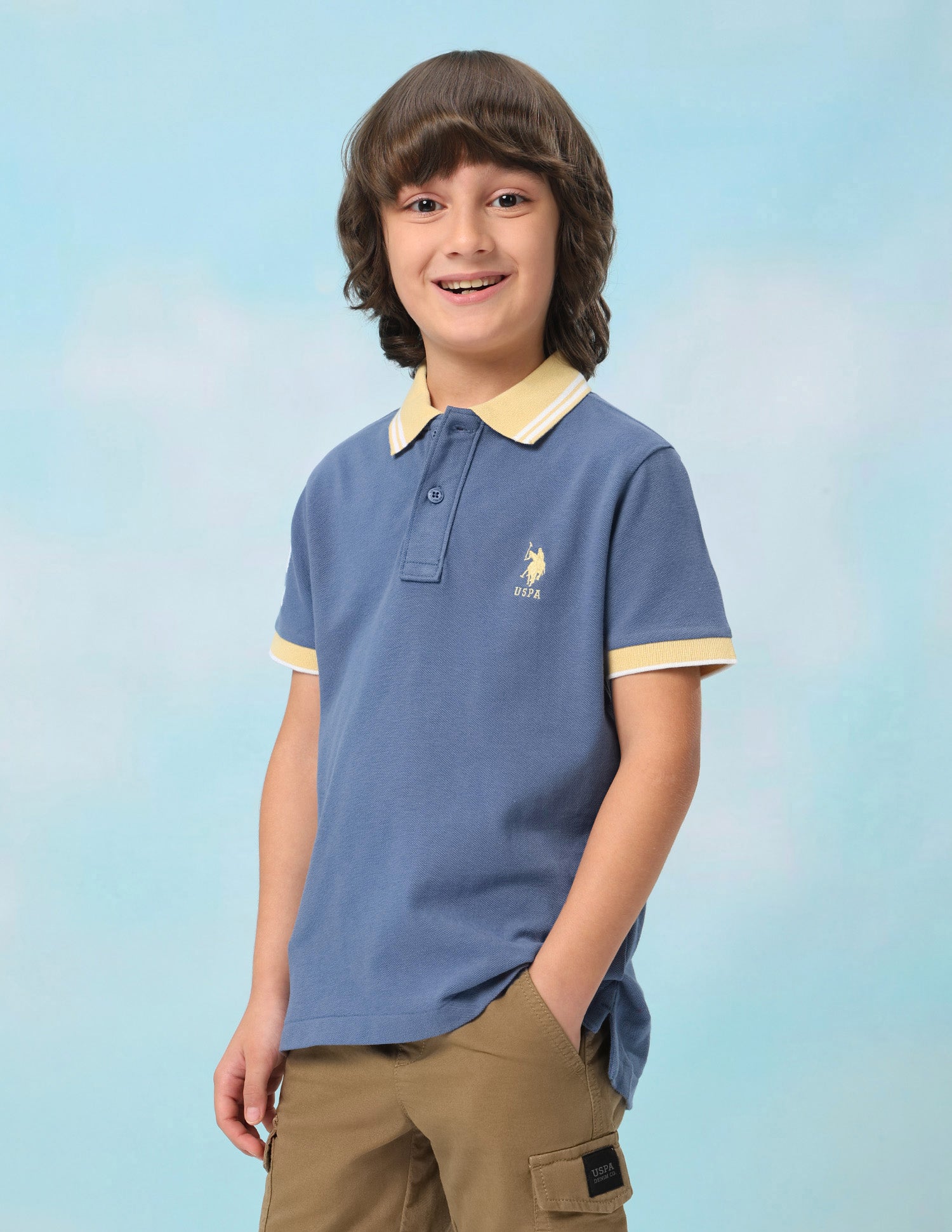 Solid Regular Fit Polo Shirt Blue - U.S. Polo Assn. India | Large