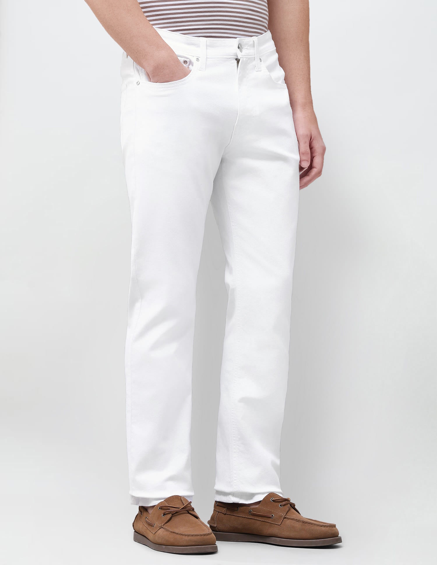Solid Slim Straight Fit Jeans White - U.S. Polo Assn. India | Large
